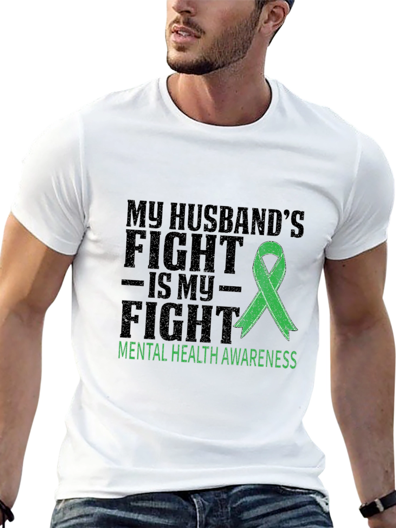Mental Health Awareness T-Shirt - My Husbands Fight