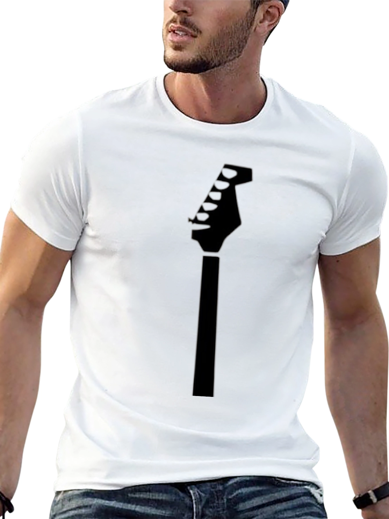 Black Guitar Headstock T-Shirt