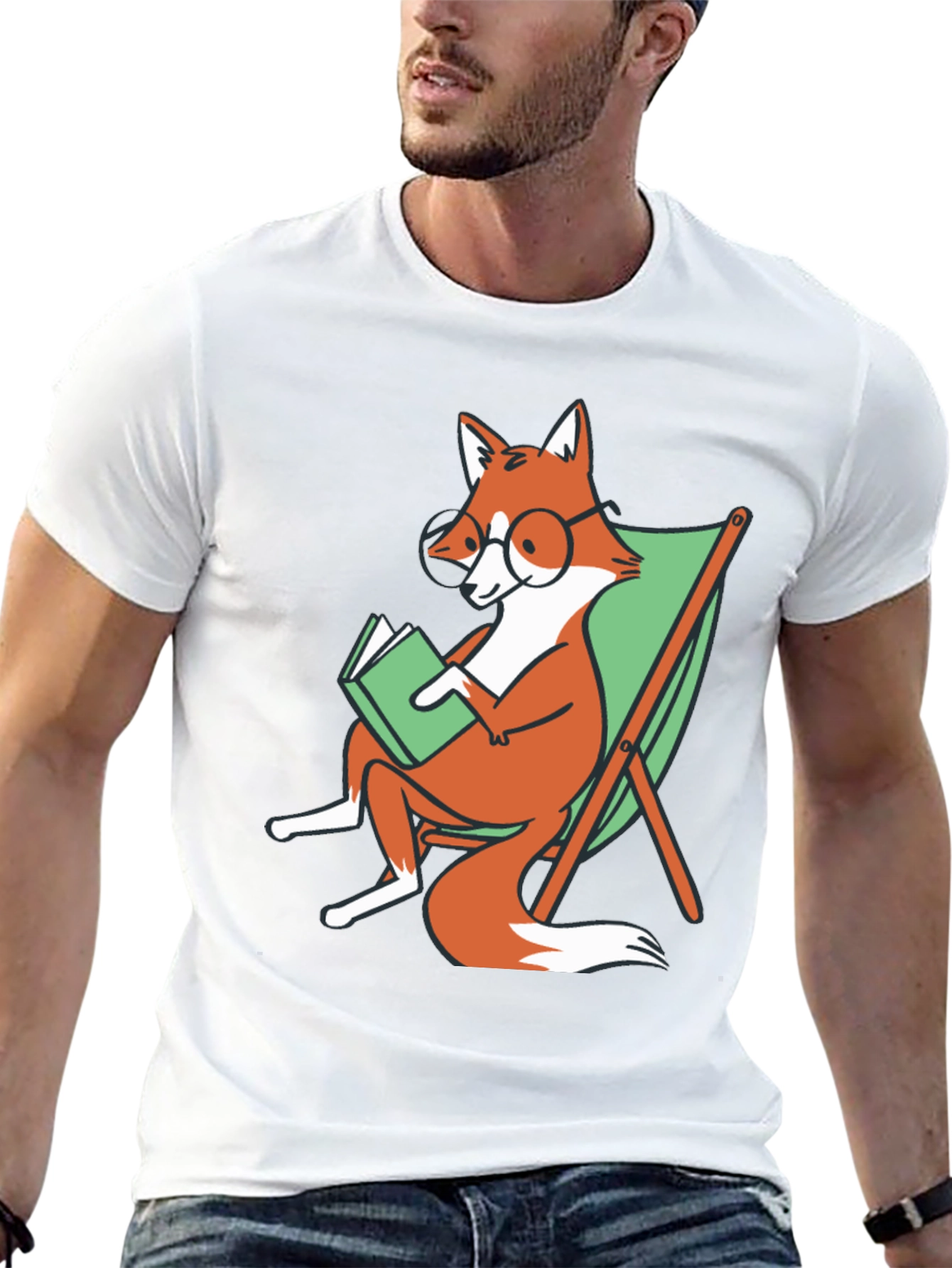 Fox Reading Book T-Shirt - Smart & Casual