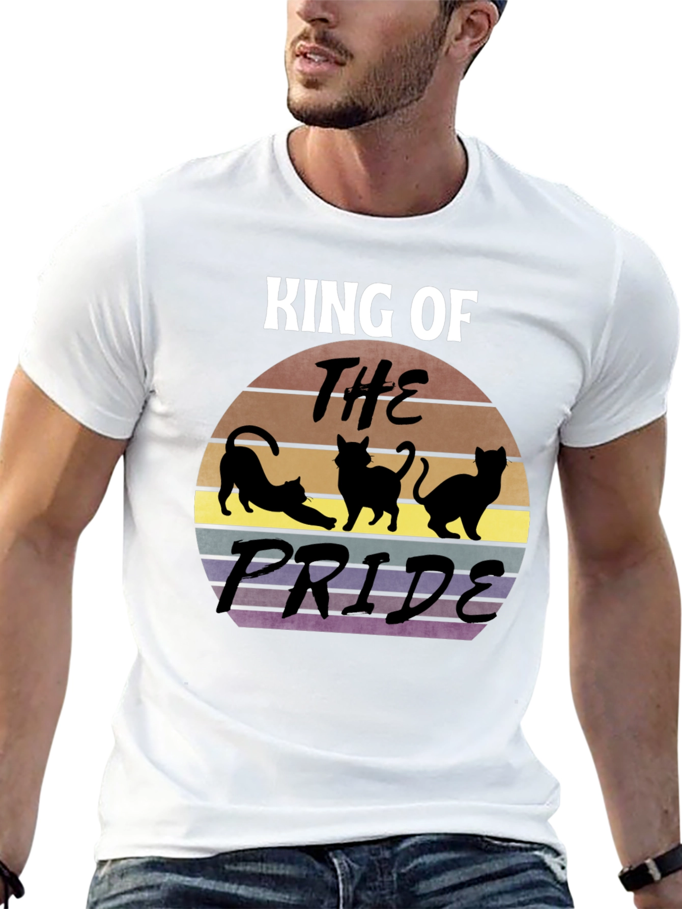 King of the Pride Cats T-Shirt - Retro Style