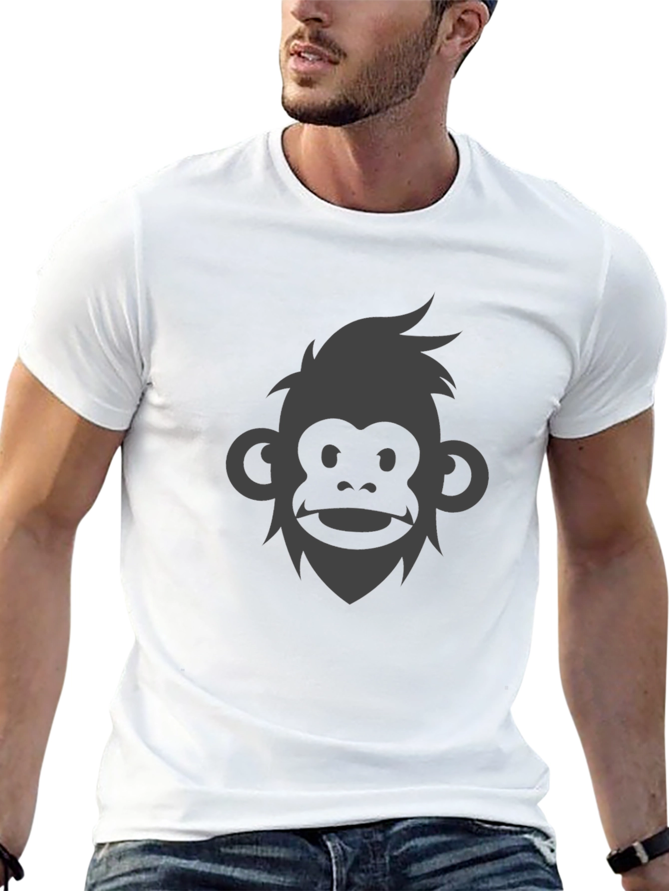 Monkey Face Graphic Tee - Modern Style