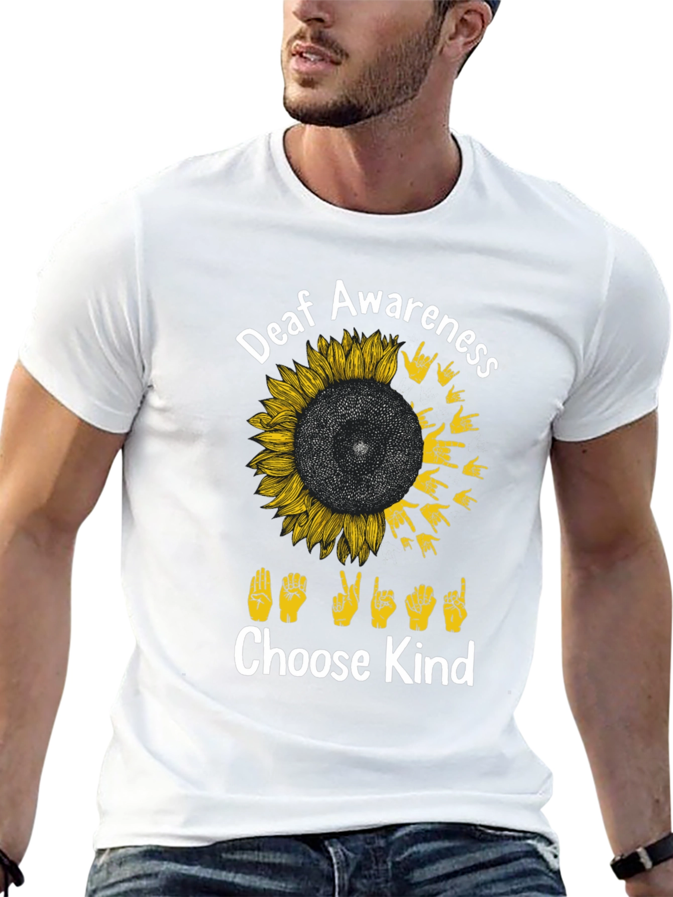Deaf Awareness Sunflower T-Shirt - Choose Kind