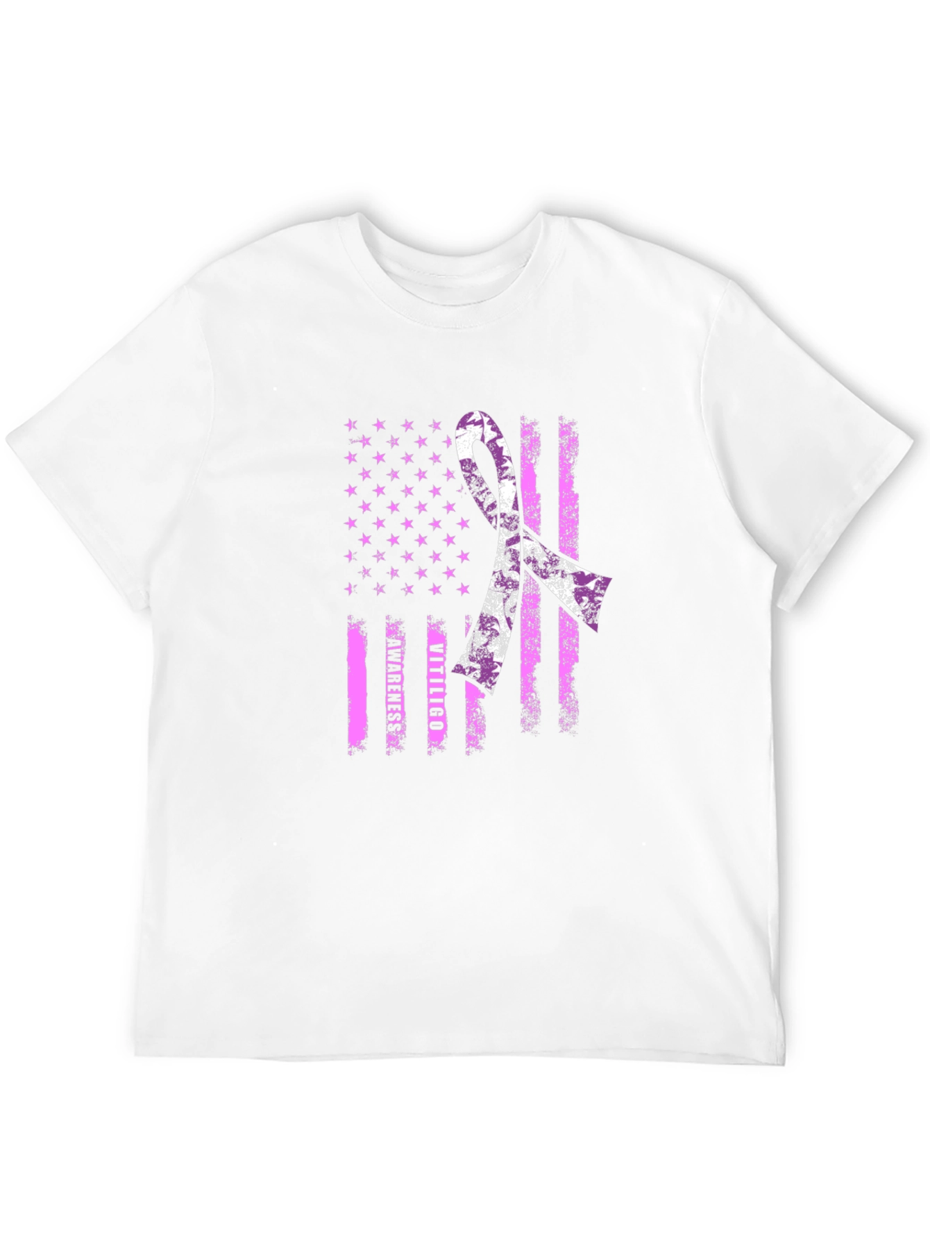 Vitiligo Awareness T-Shirt - American Flag Design