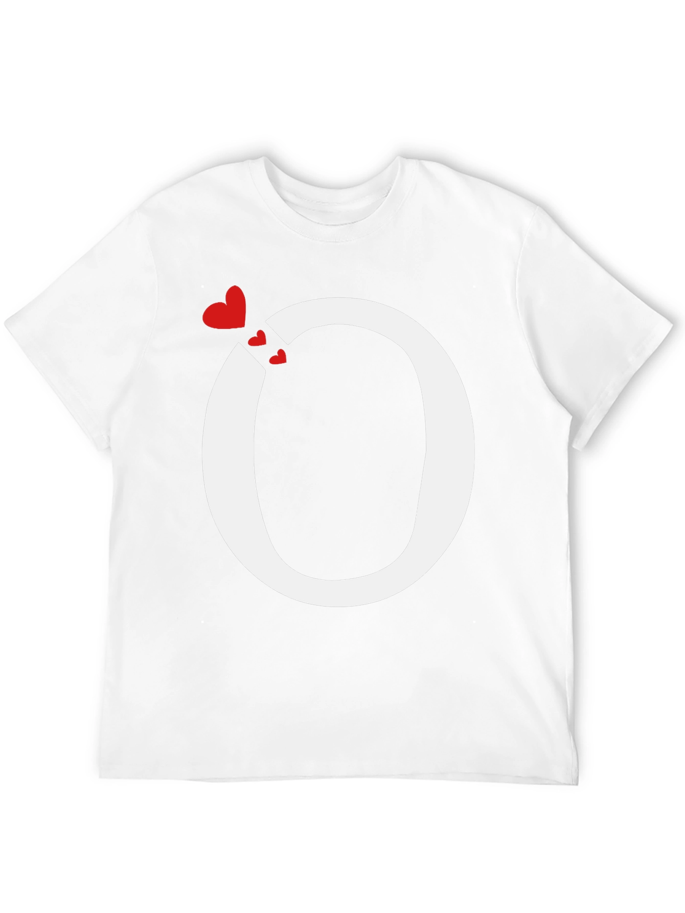 Letter O Hearts Graphic T-Shirt