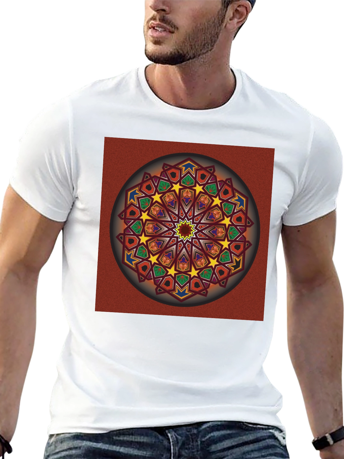 Geometric Mandala Graphic T-Shirt - Artistic Design