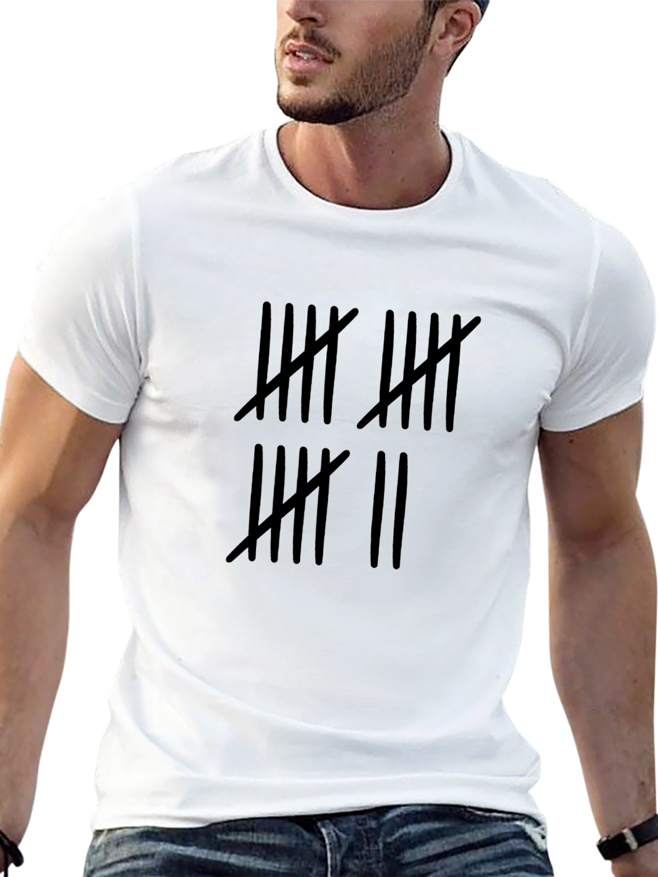 Tally Mark Tee - Count the Days Black Shirt