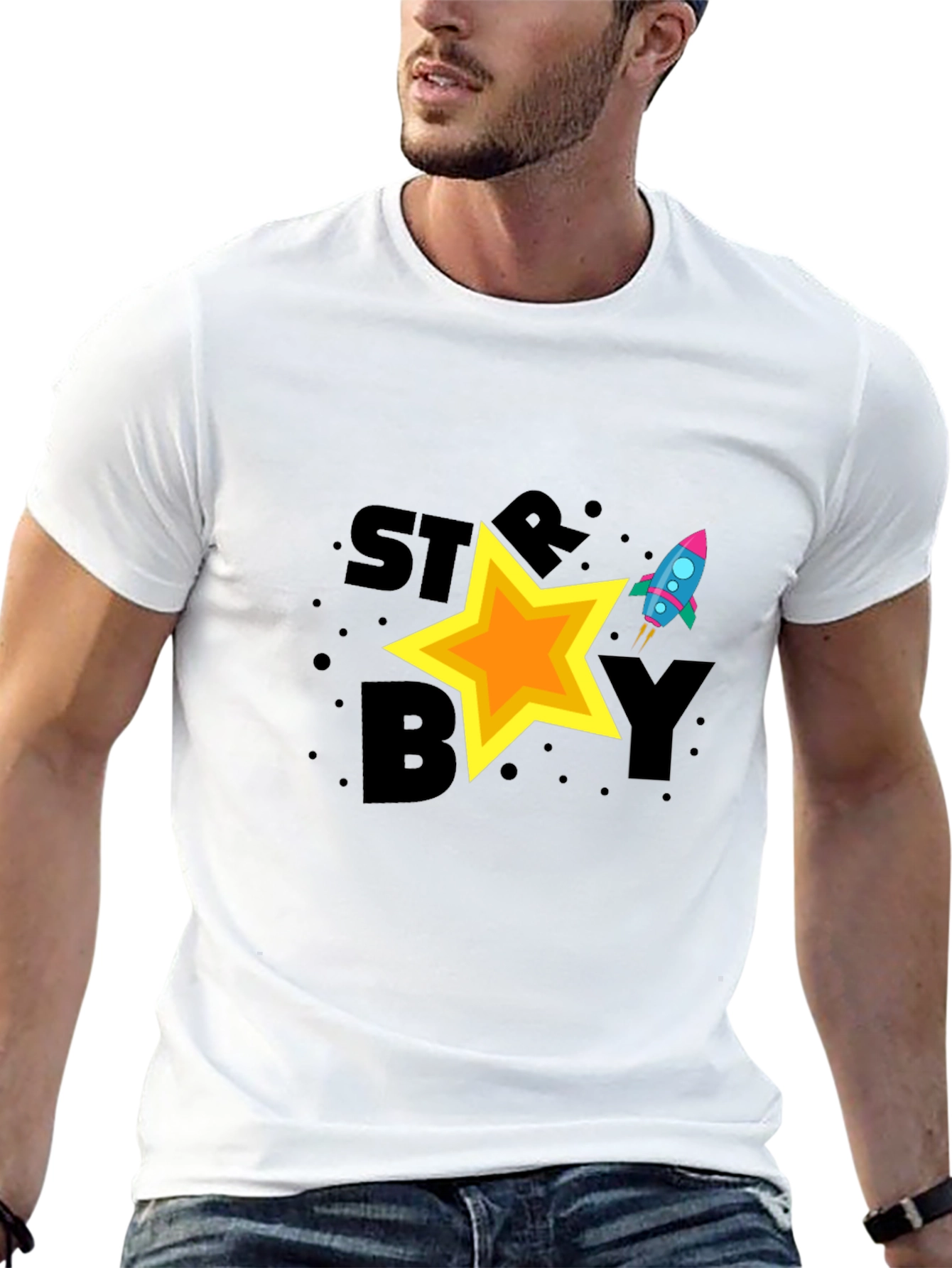 Starboy Graphic Tee - Cool Space Rocket Design