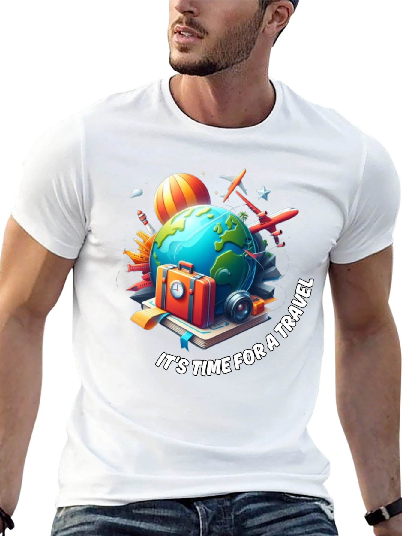 Travel Time Graphic T-Shirt - Black