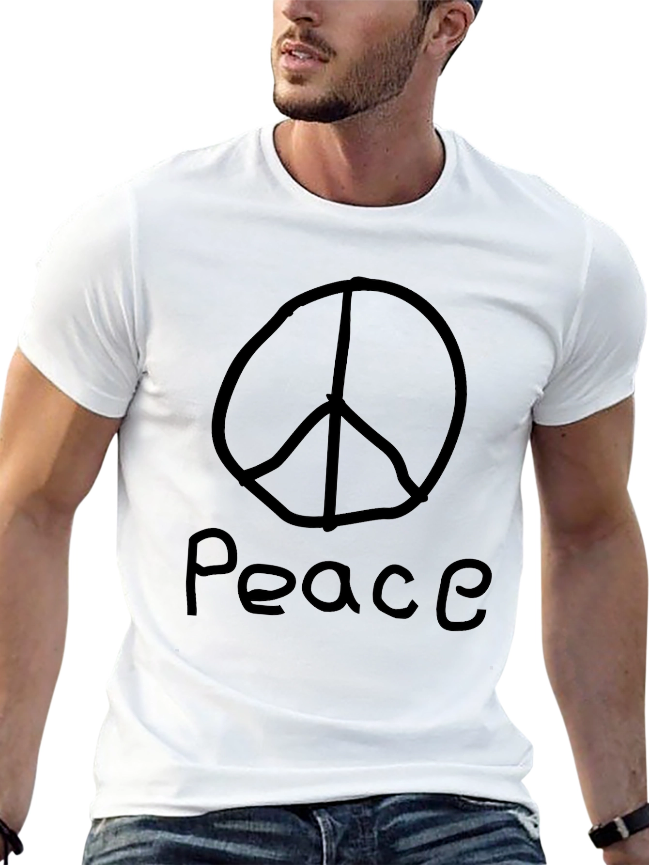 Peace Symbol T-Shirt - Black