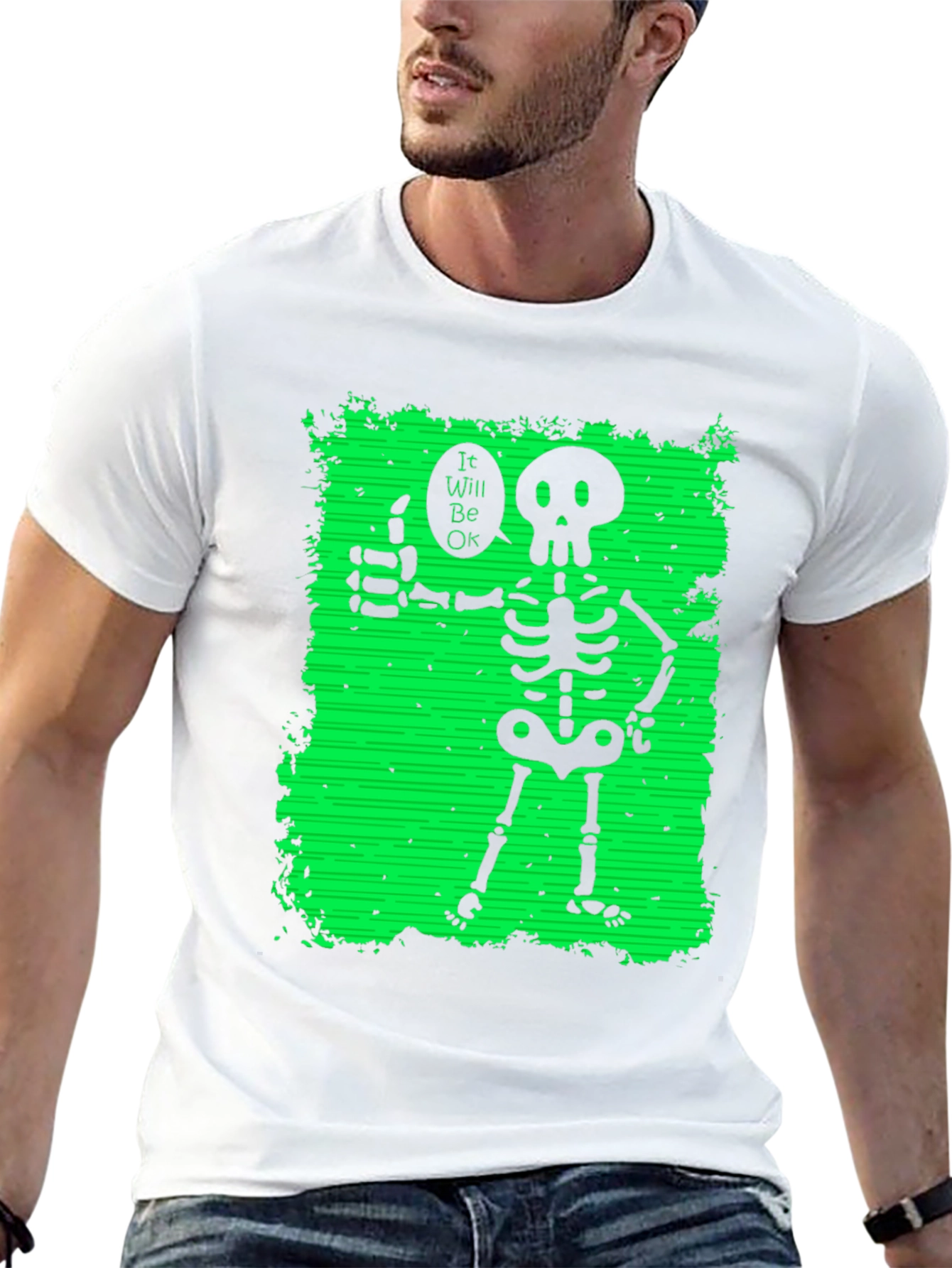 Skeleton Thumbs Up Graphic T-Shirt