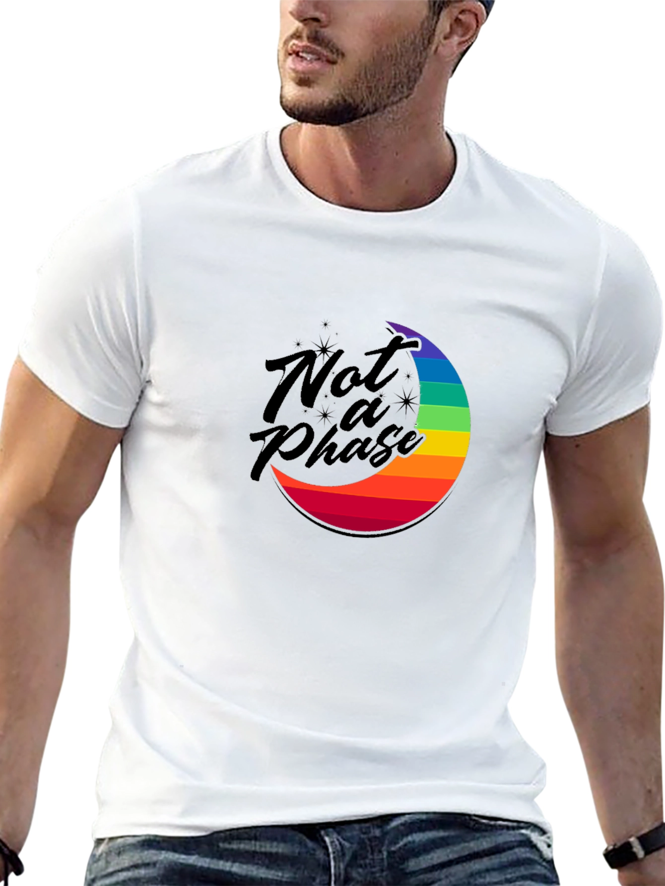 Not A Phase Rainbow Crescent Pride T-Shirt