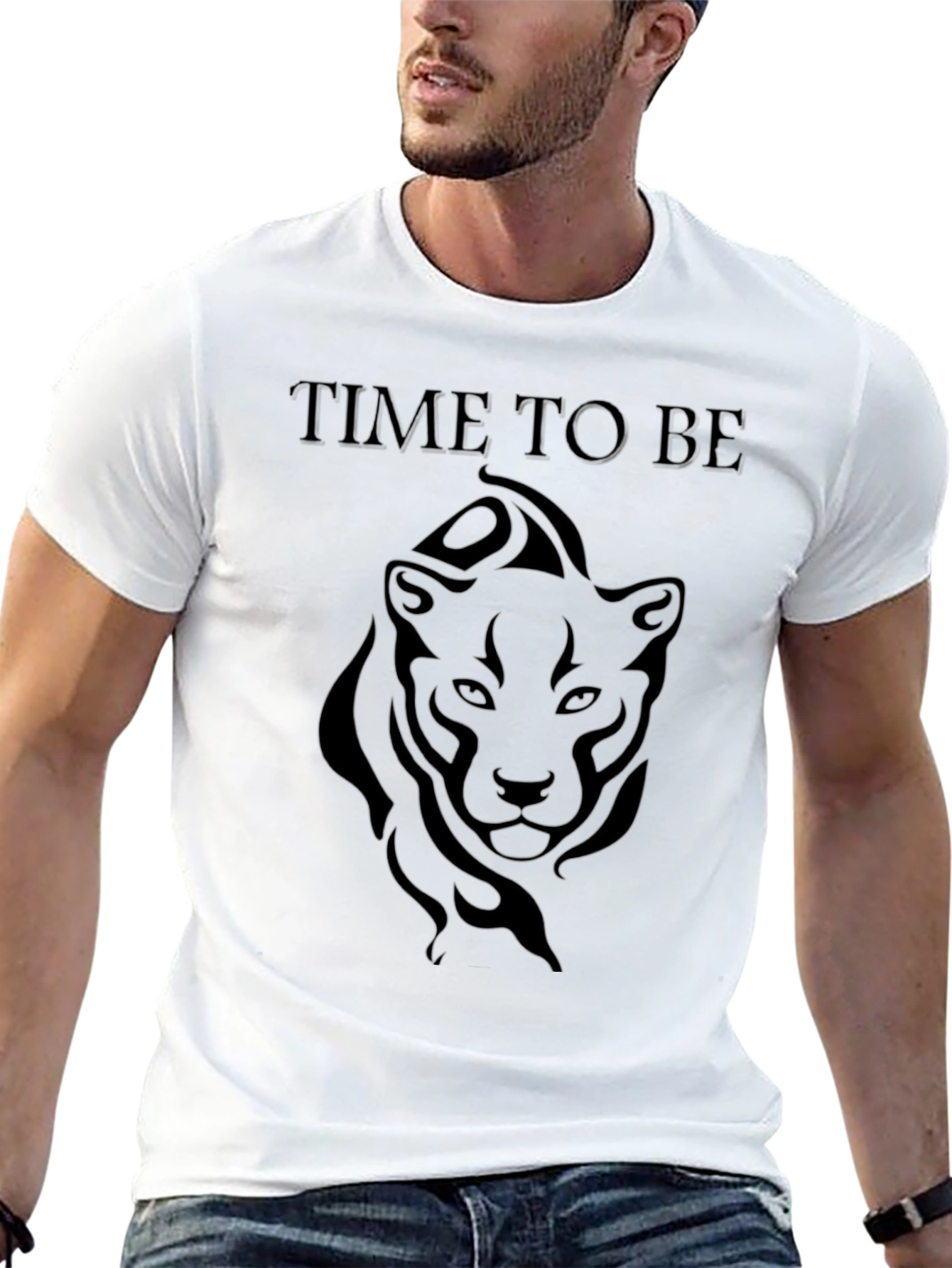 Embossed Lion Graphic Tee - Time to Be Bold