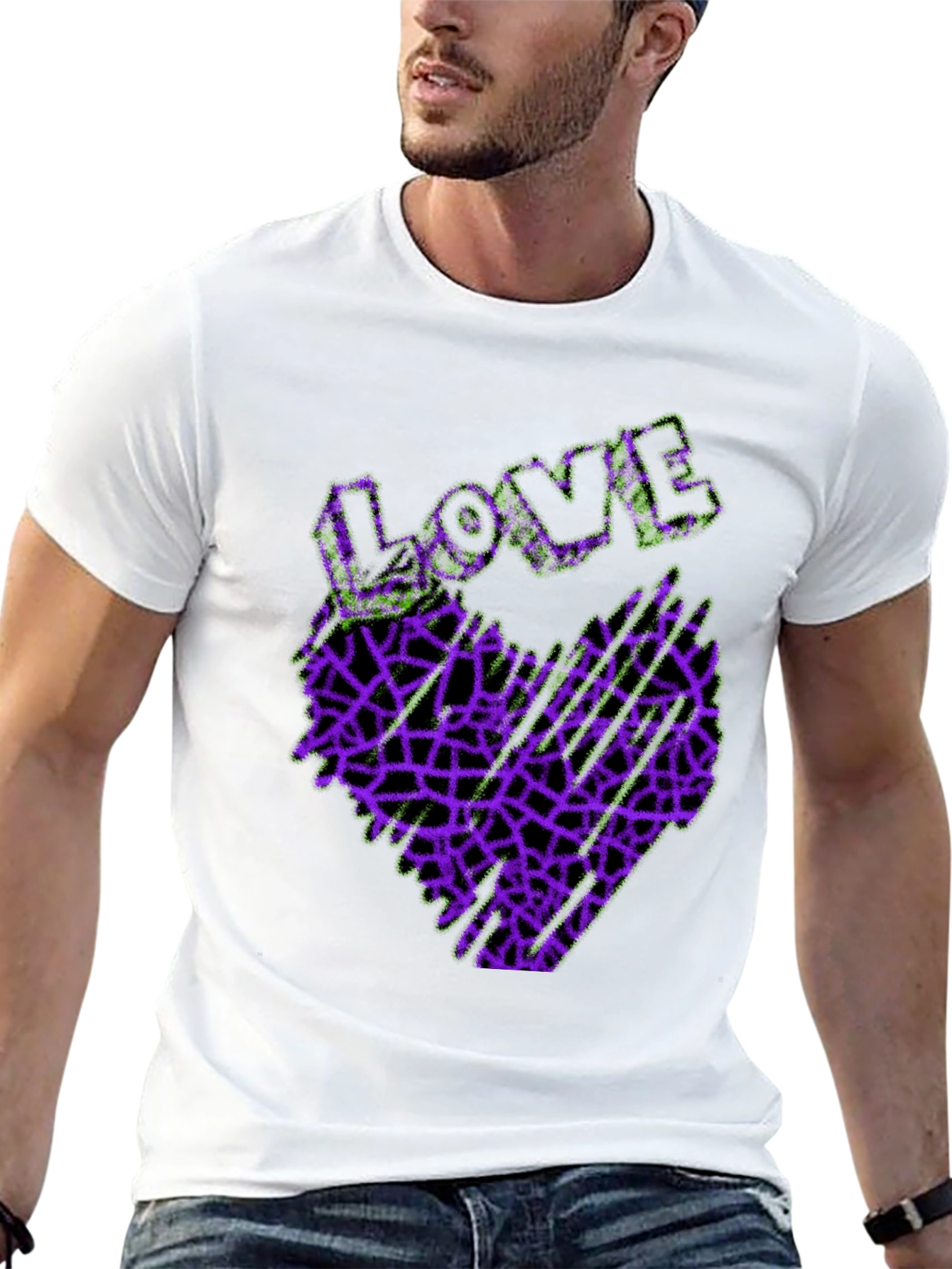 Love Heart Graphic Tee - Abstract Design