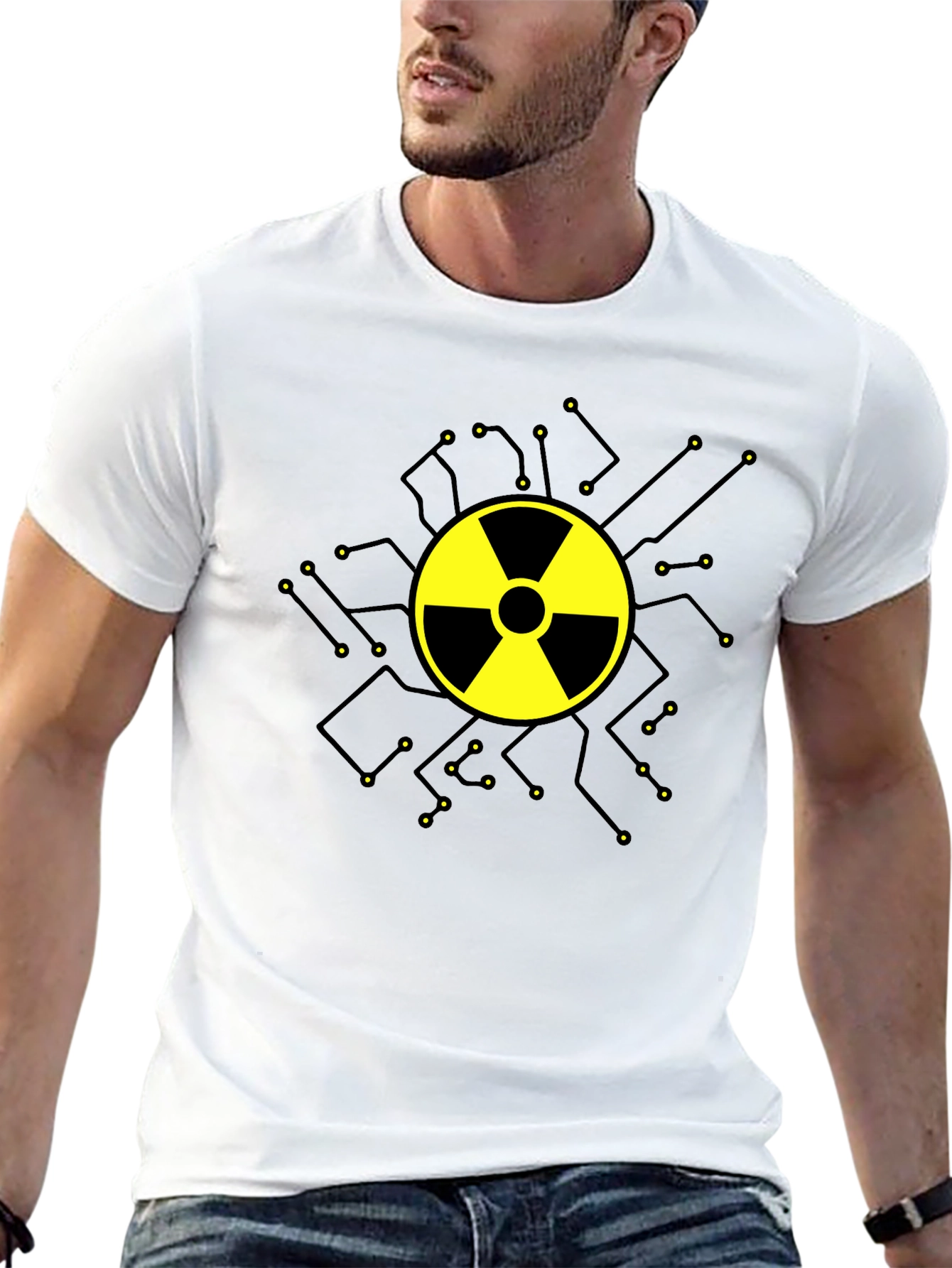 Radioactive Symbol Graphic T-Shirt - Black Cotton