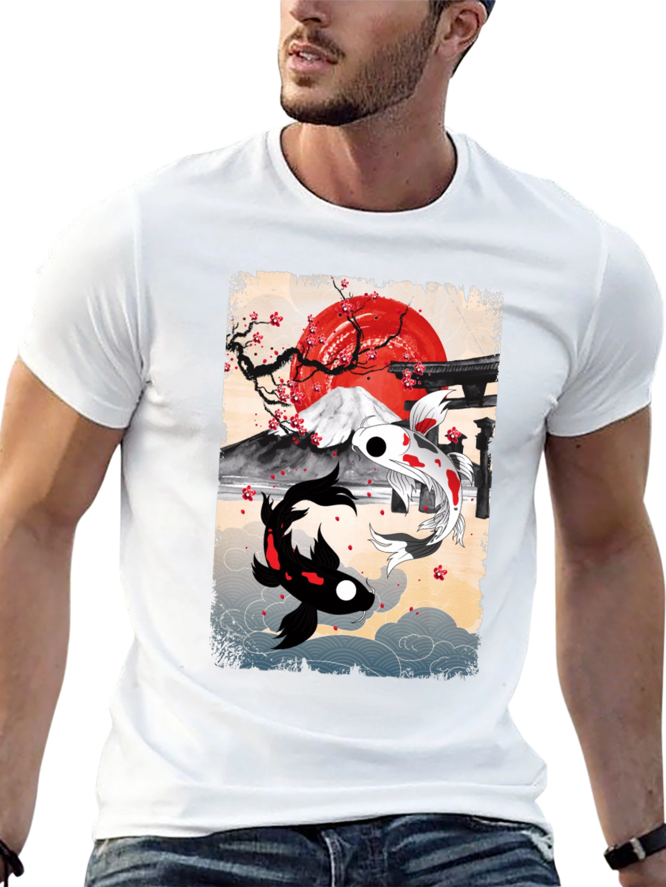 Koi Fish T-Shirt - Japanese Art Style