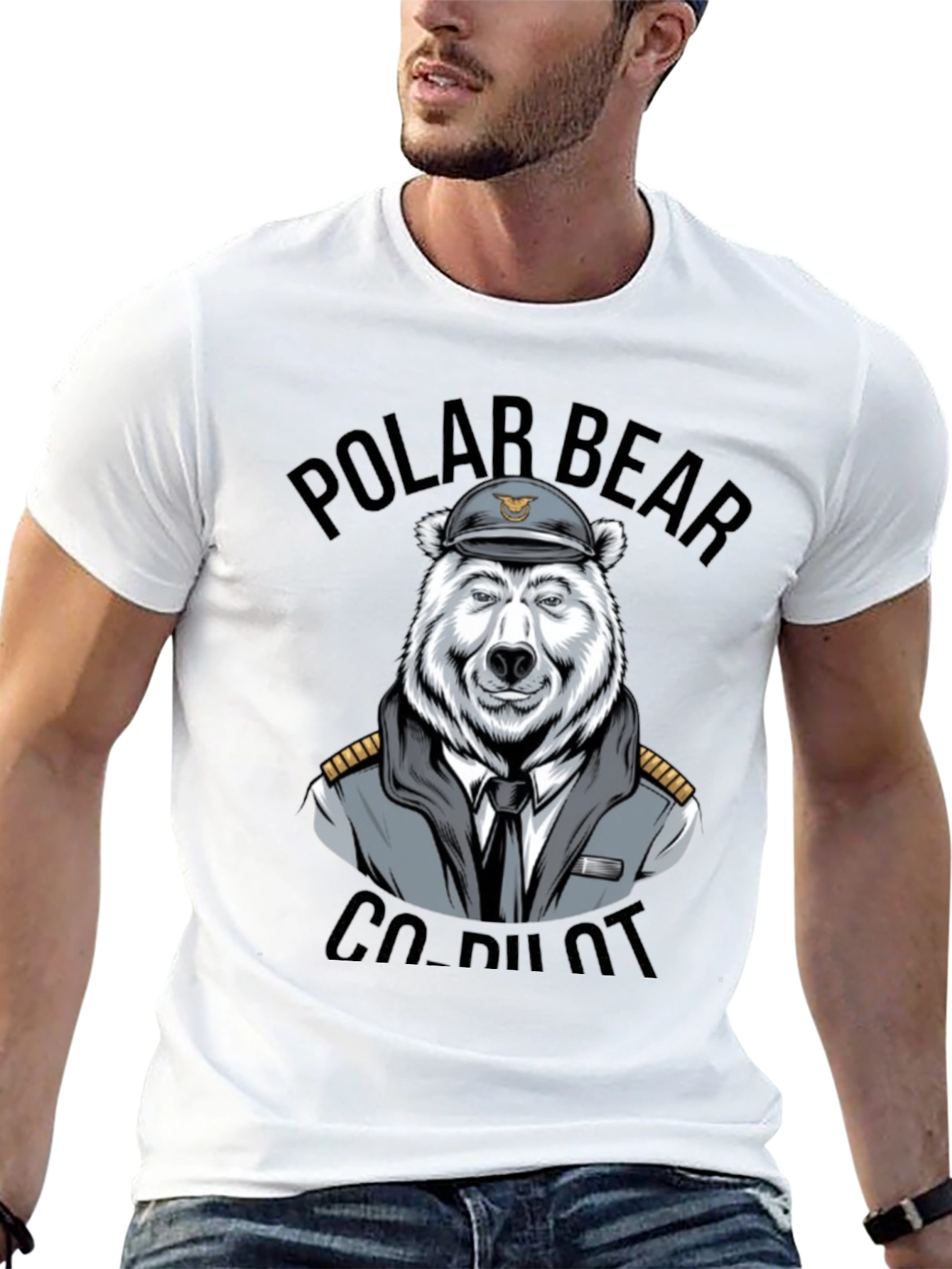 Polar Bear Co-Pilot Graphic T-Shirt