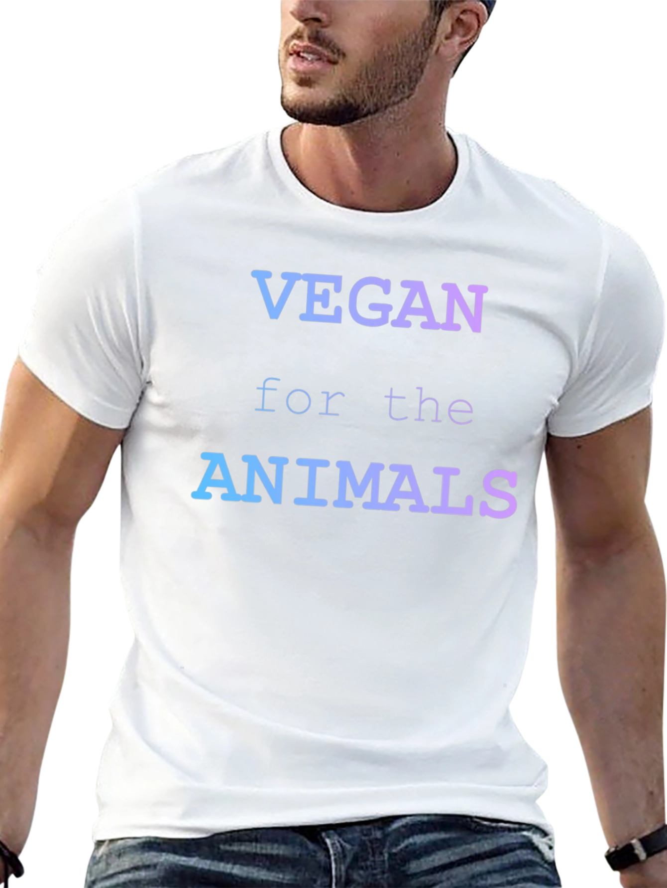 Vegan for the Animals Gradient Graphic T-Shirt