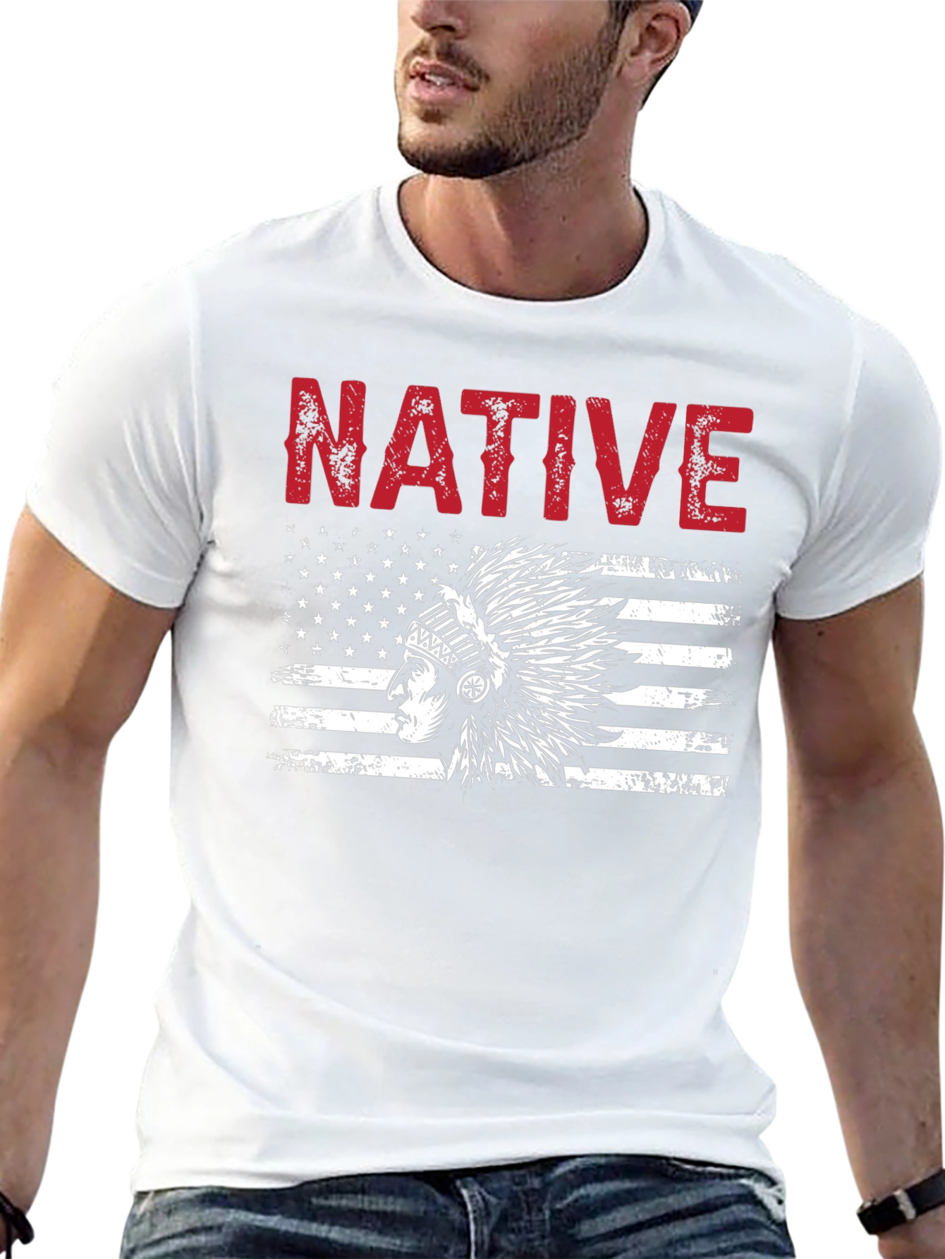Native American Flag Graphic T-Shirt