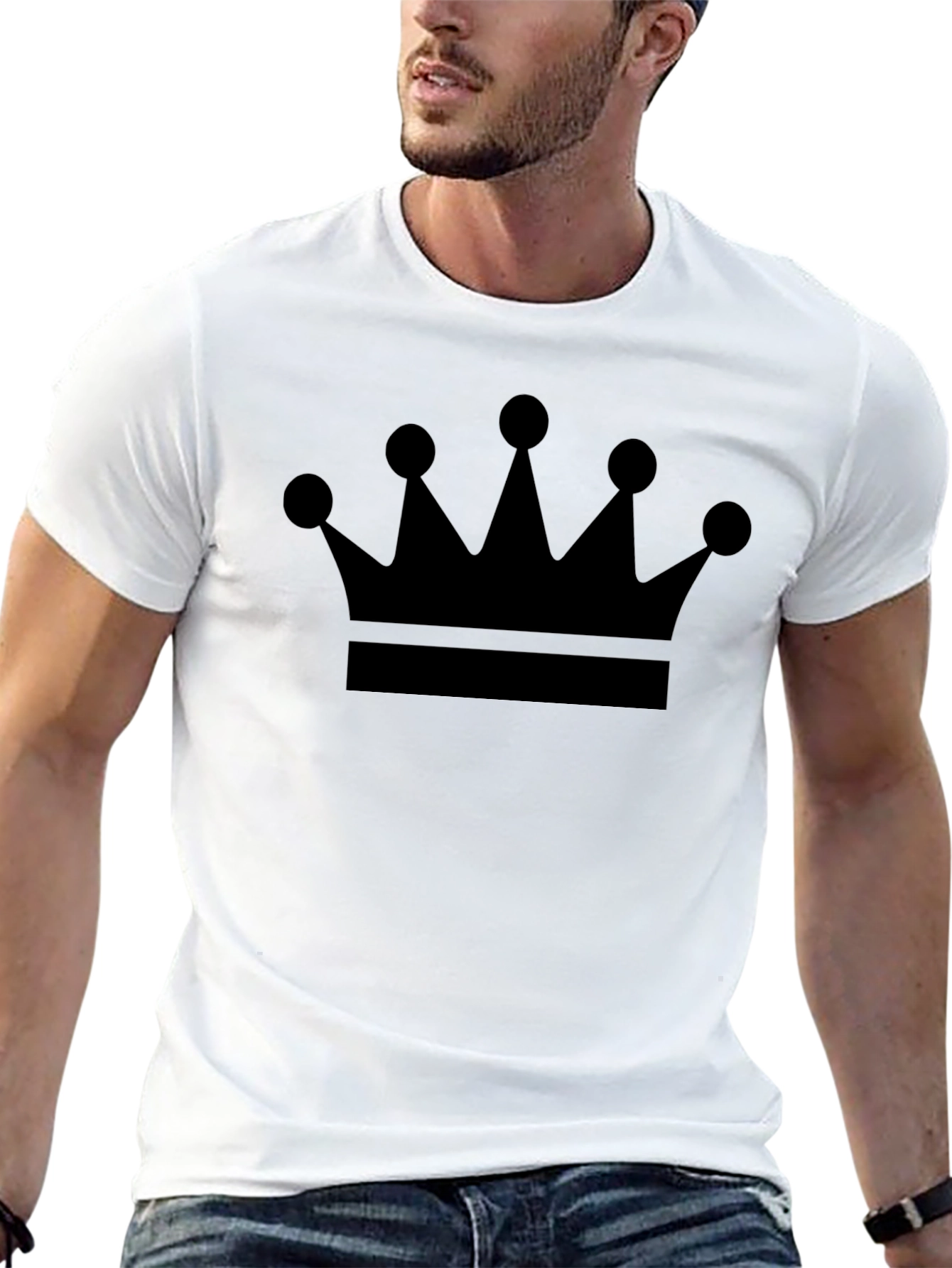Crown Graphic Print Mens Black T-Shirt