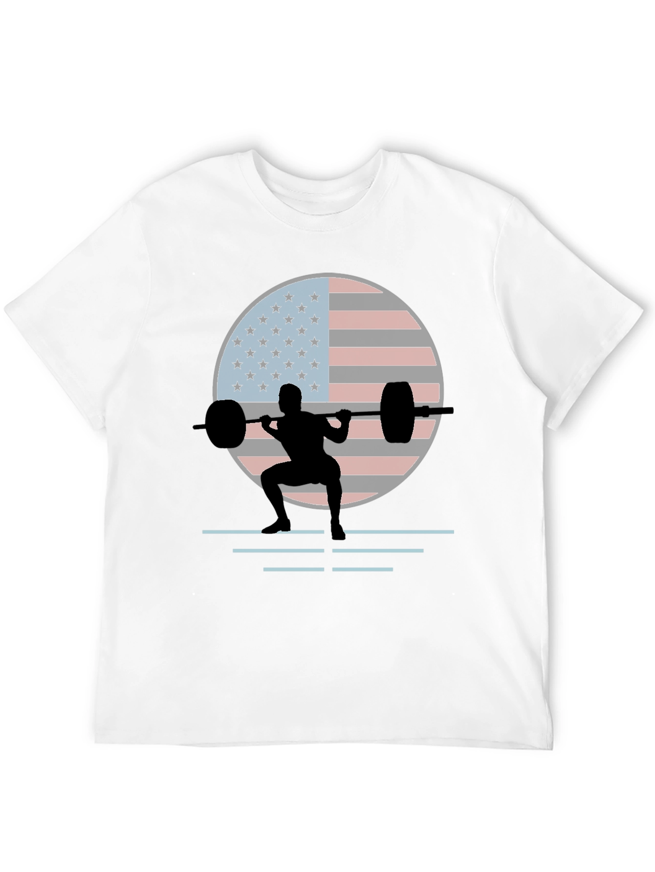 American Flag Weightlifting T-Shirt