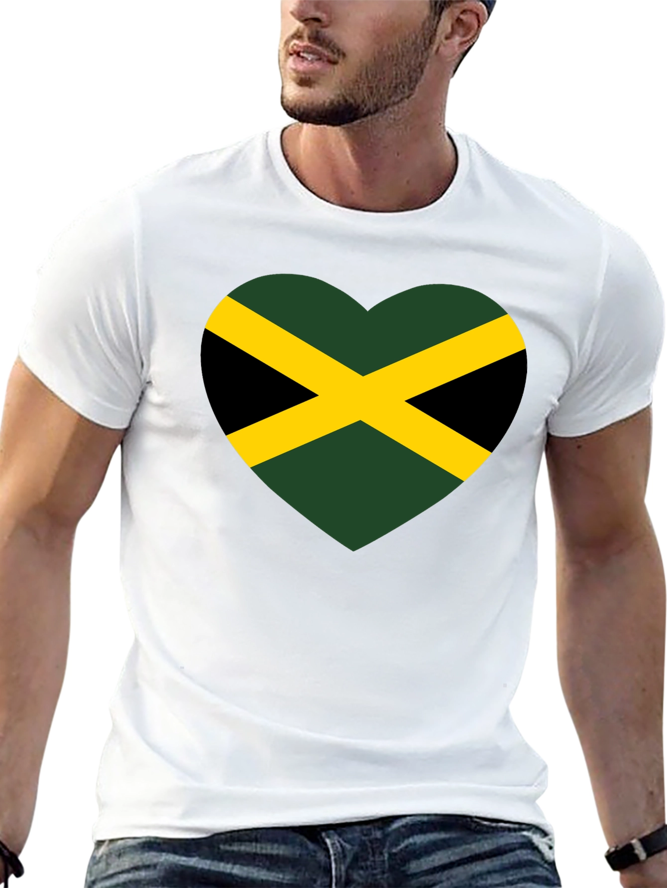 Jamaica Flag Heart T-Shirt