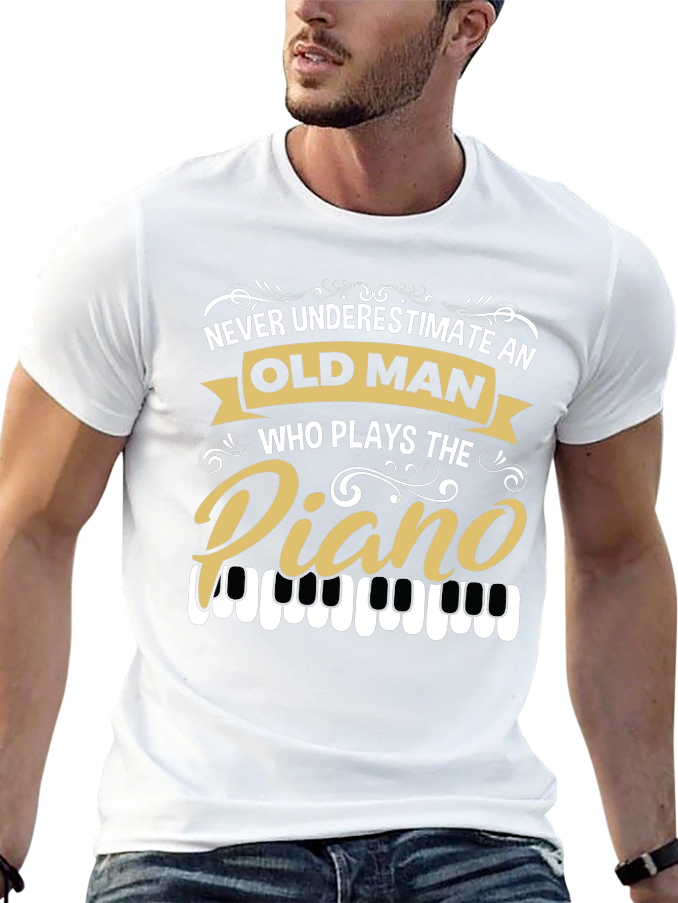Piano Player Old Man T-Shirt - Never Underestimate!