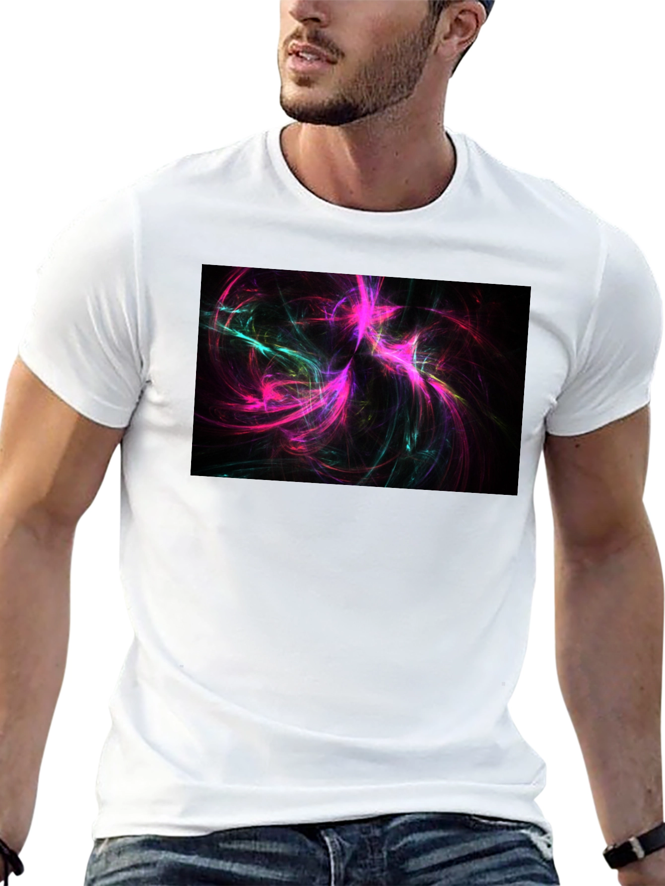 Abstract Swirls Black Tee - Vivid Graphic Print
