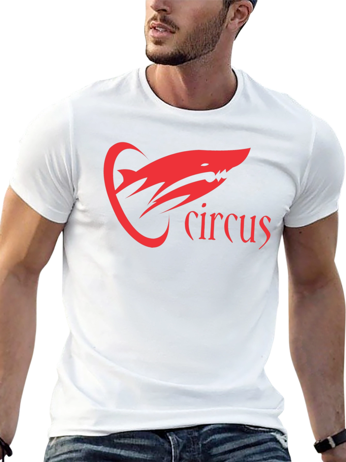 Circus Shark Graphic Tee - Black Cotton T-Shirt