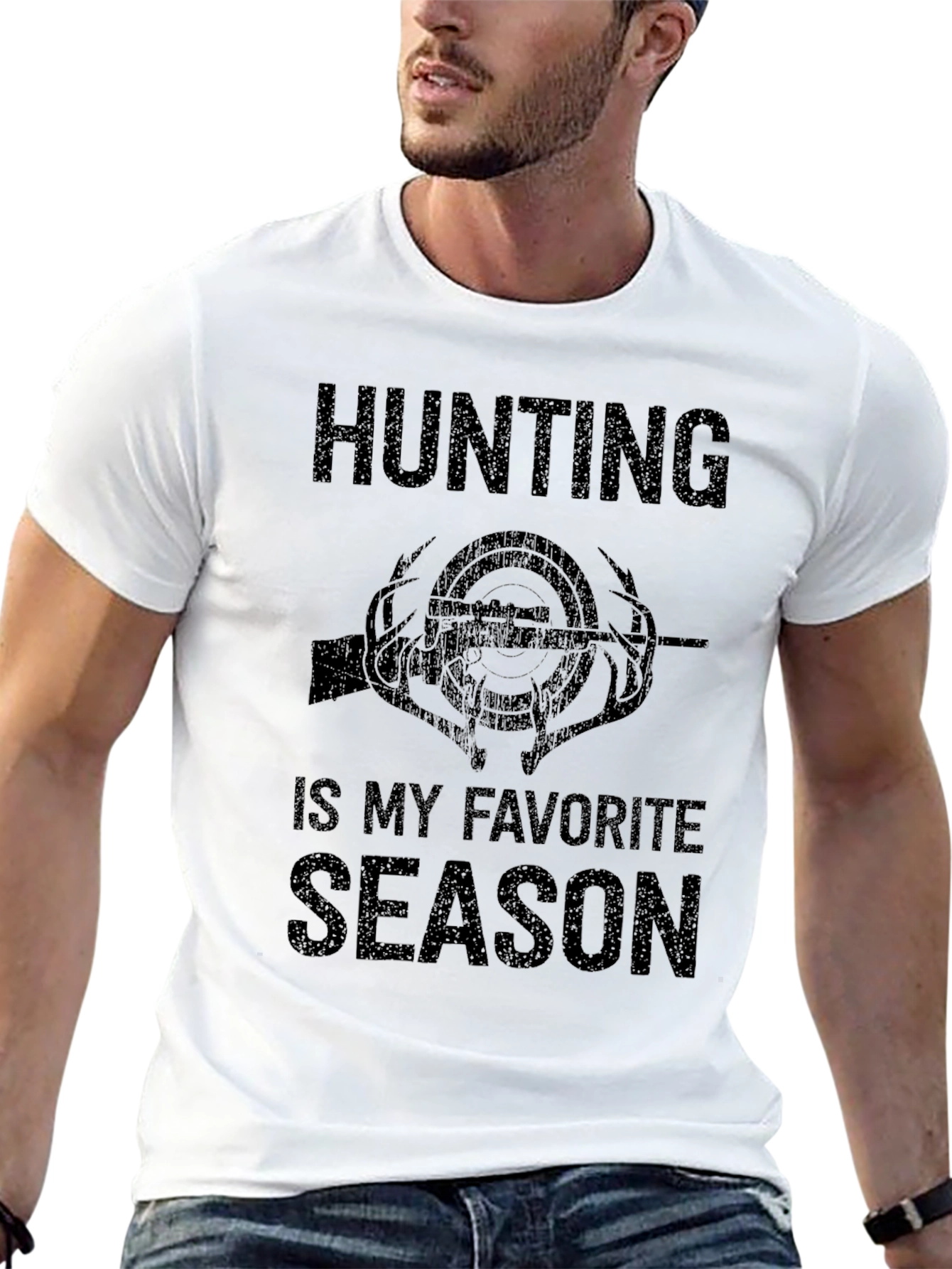 Hunting Season Graphic Tee - Black Cotton T-Shirt