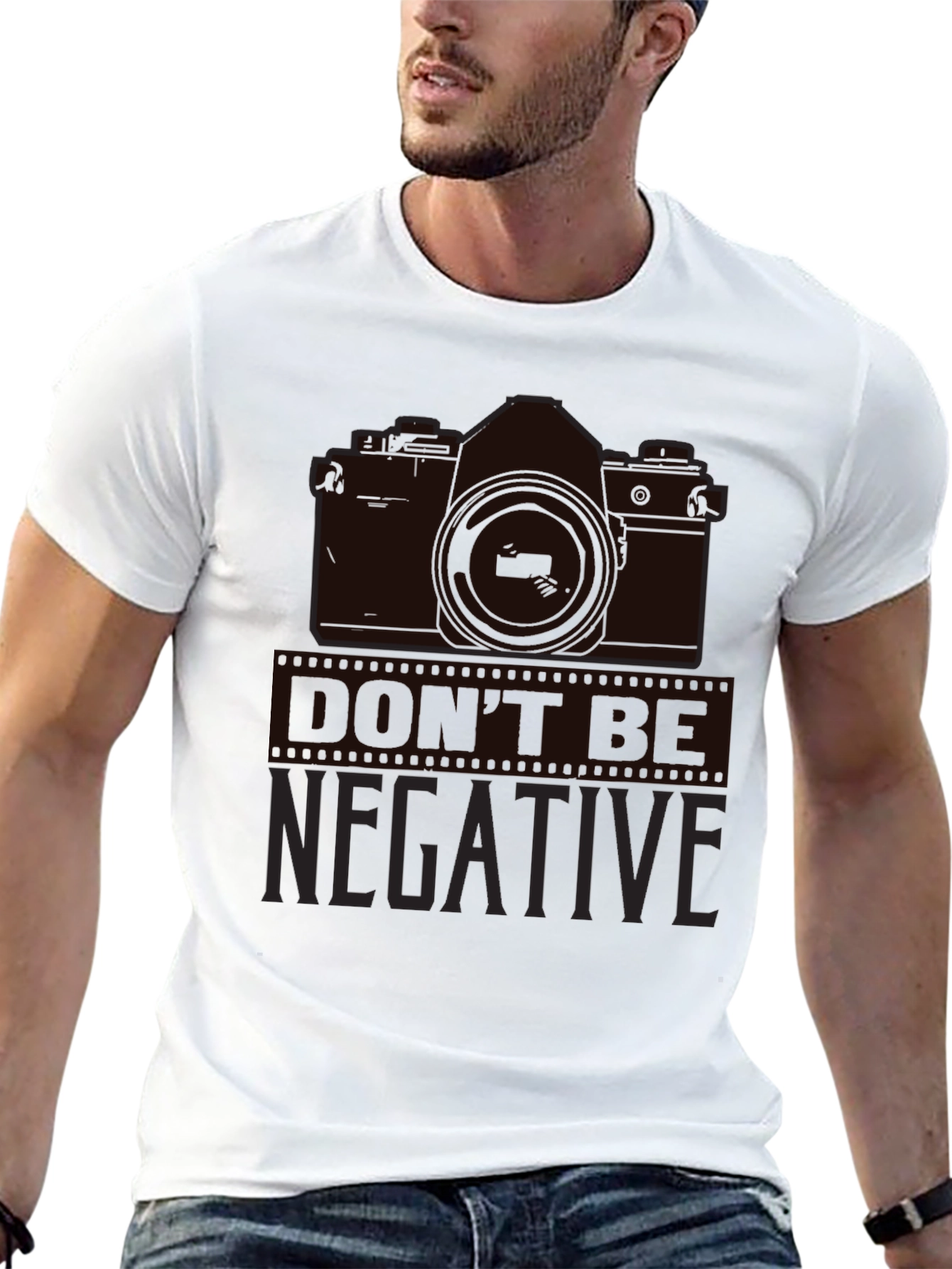 Dont Be Negative Camera Graphic T-Shirt