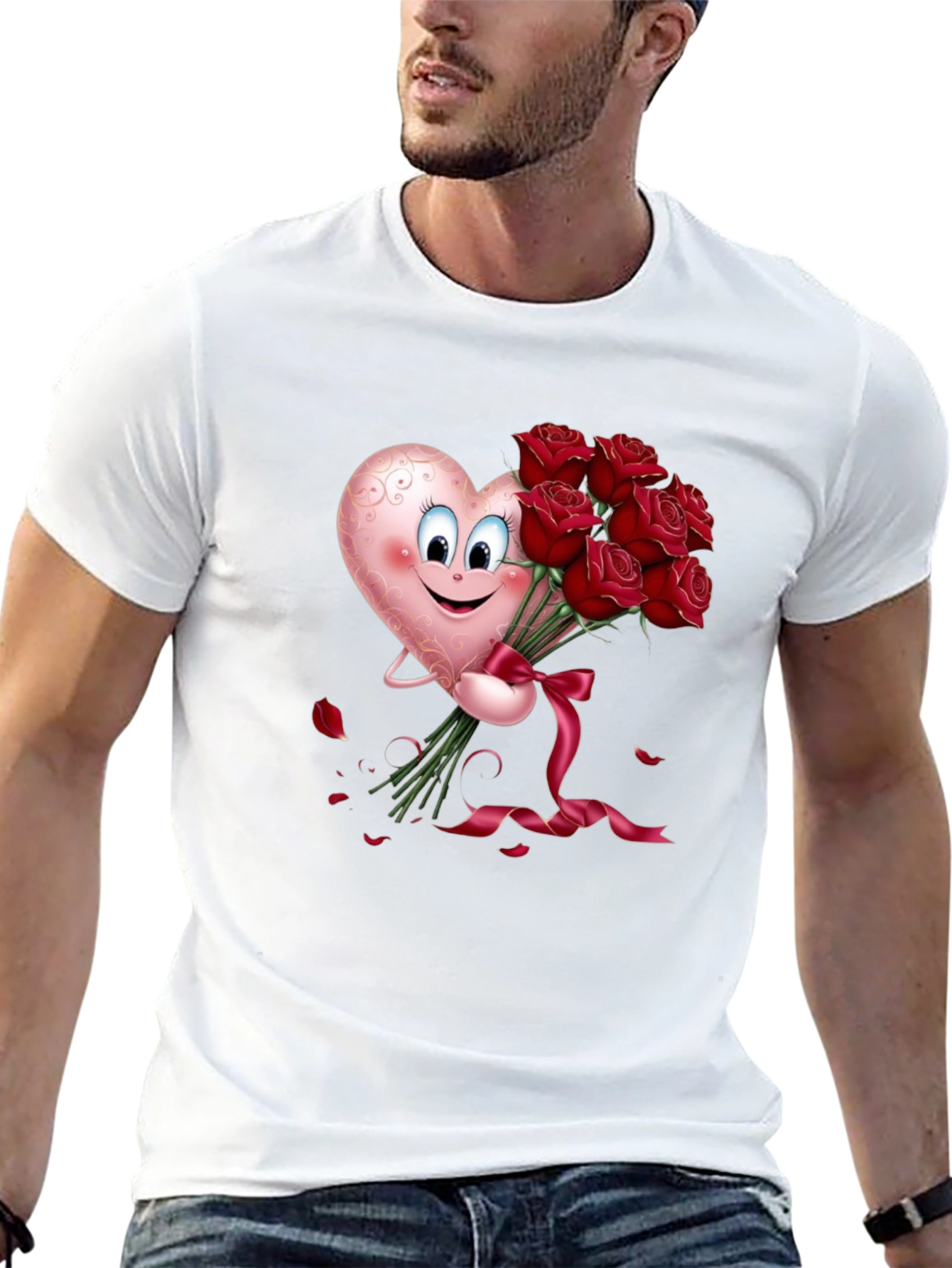 Heart & Roses Graphic Tee - Black