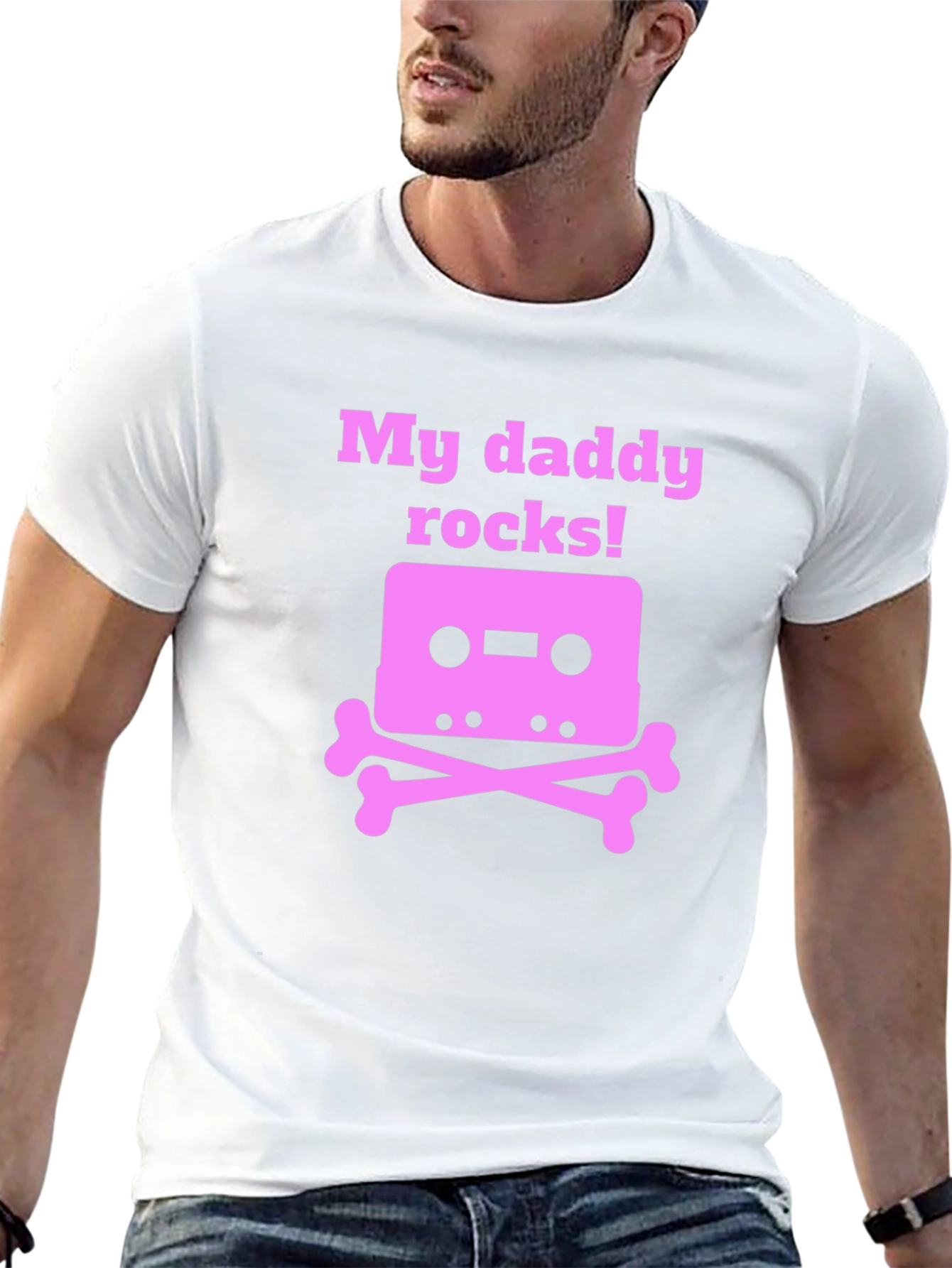 My Daddy Rocks! Cassette Skull T-Shirt