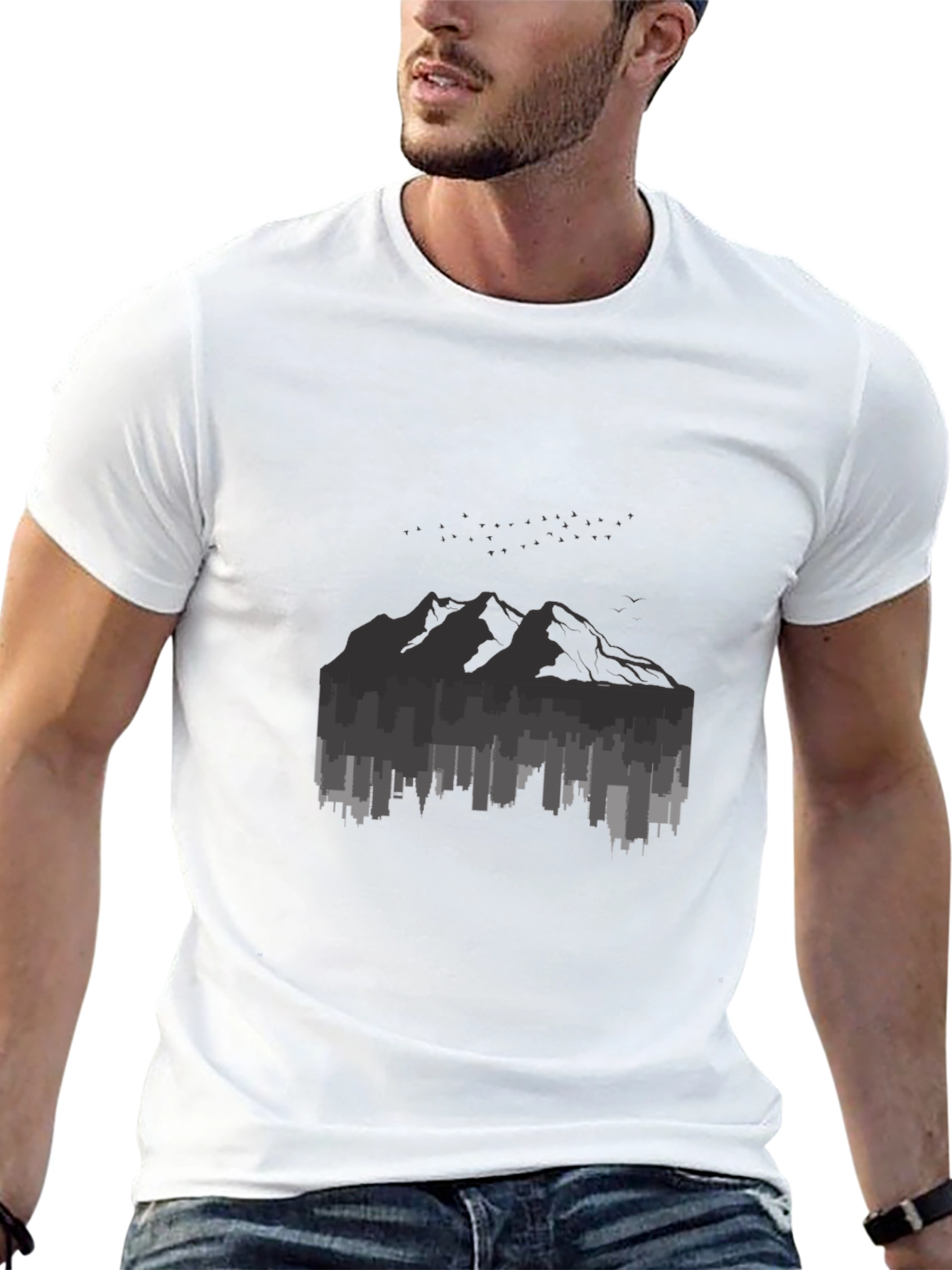 Cityscape Mountain Graphic Tee