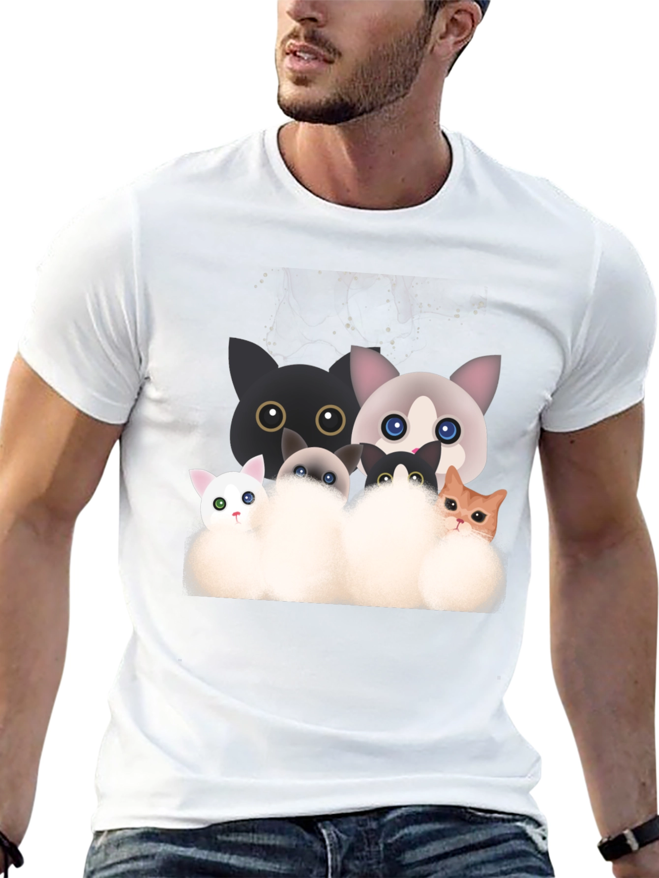 Cute Cartoon Cat T-Shirt