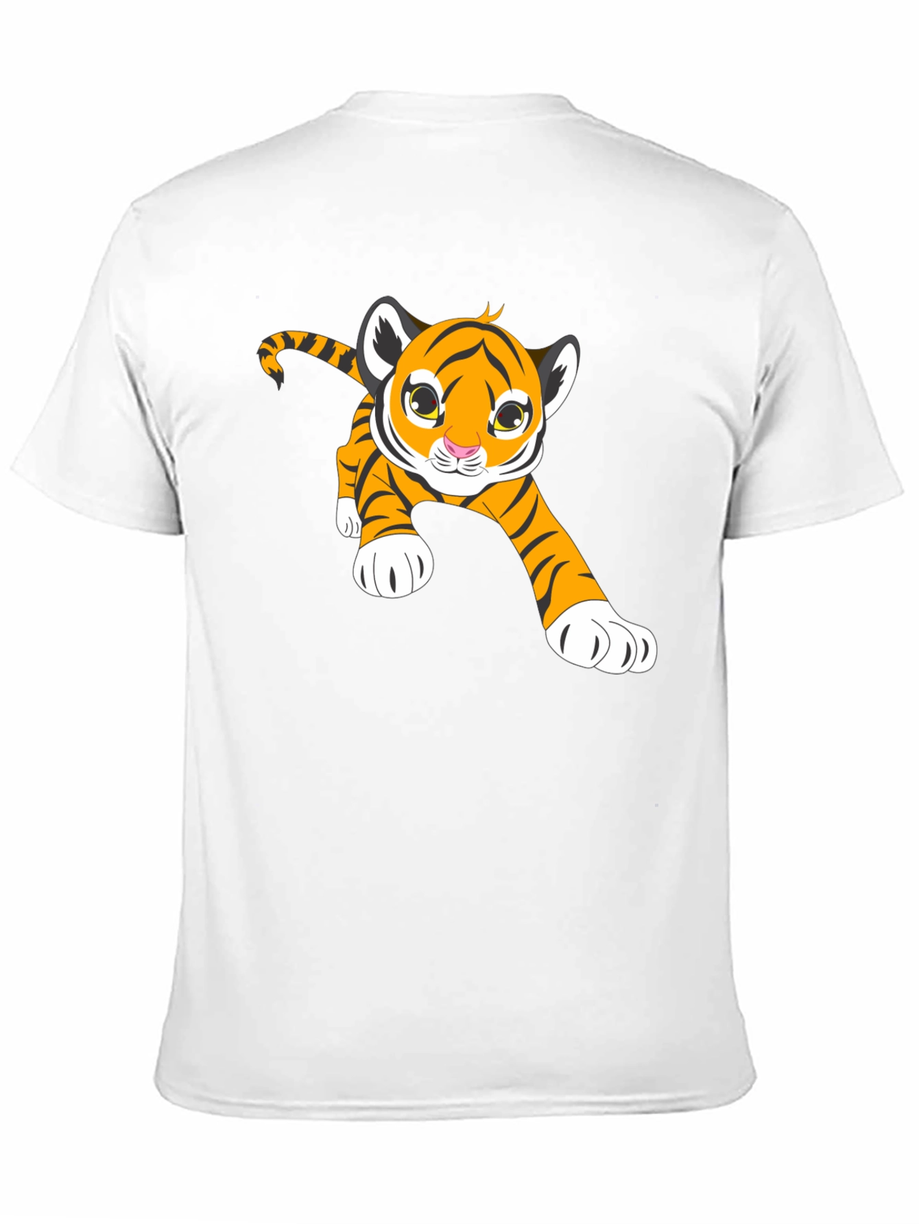 Cute Tiger Cub Graphic T-Shirt - Black
