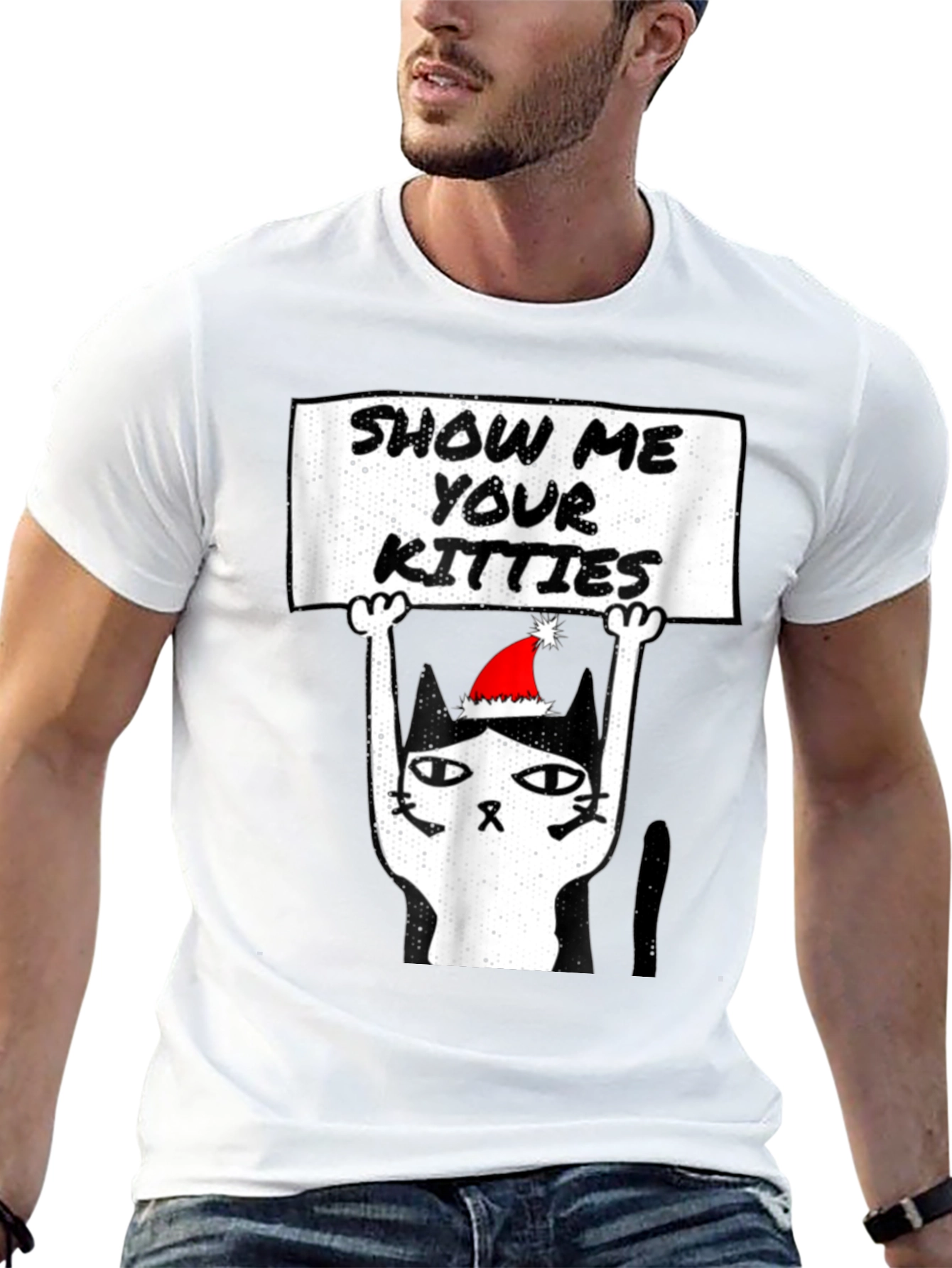 Show Me Your Kitties Christmas T-Shirt