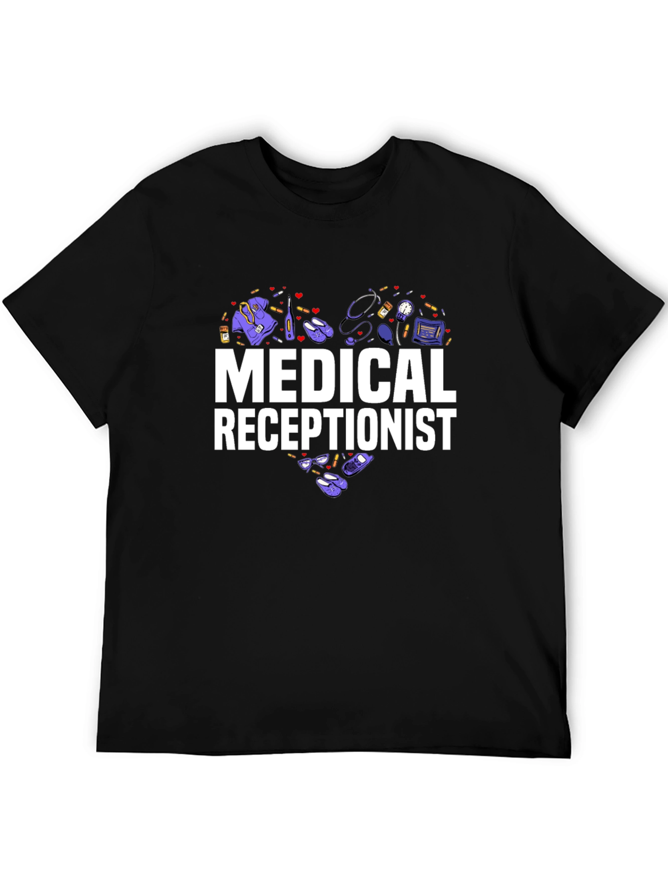Medical Receptionist Heart Graphic T-Shirt