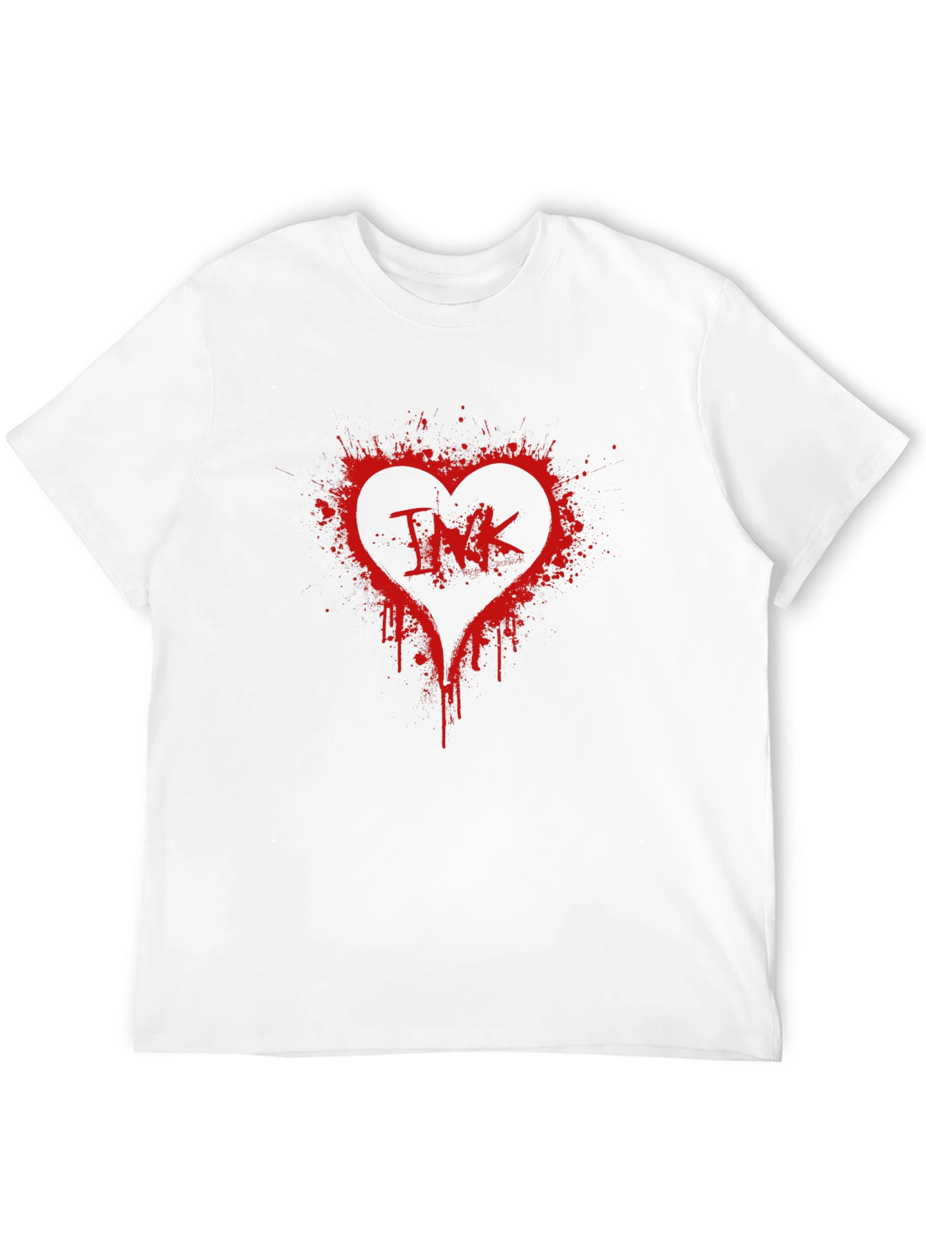 INK Splatter Heart T-Shirt - Black