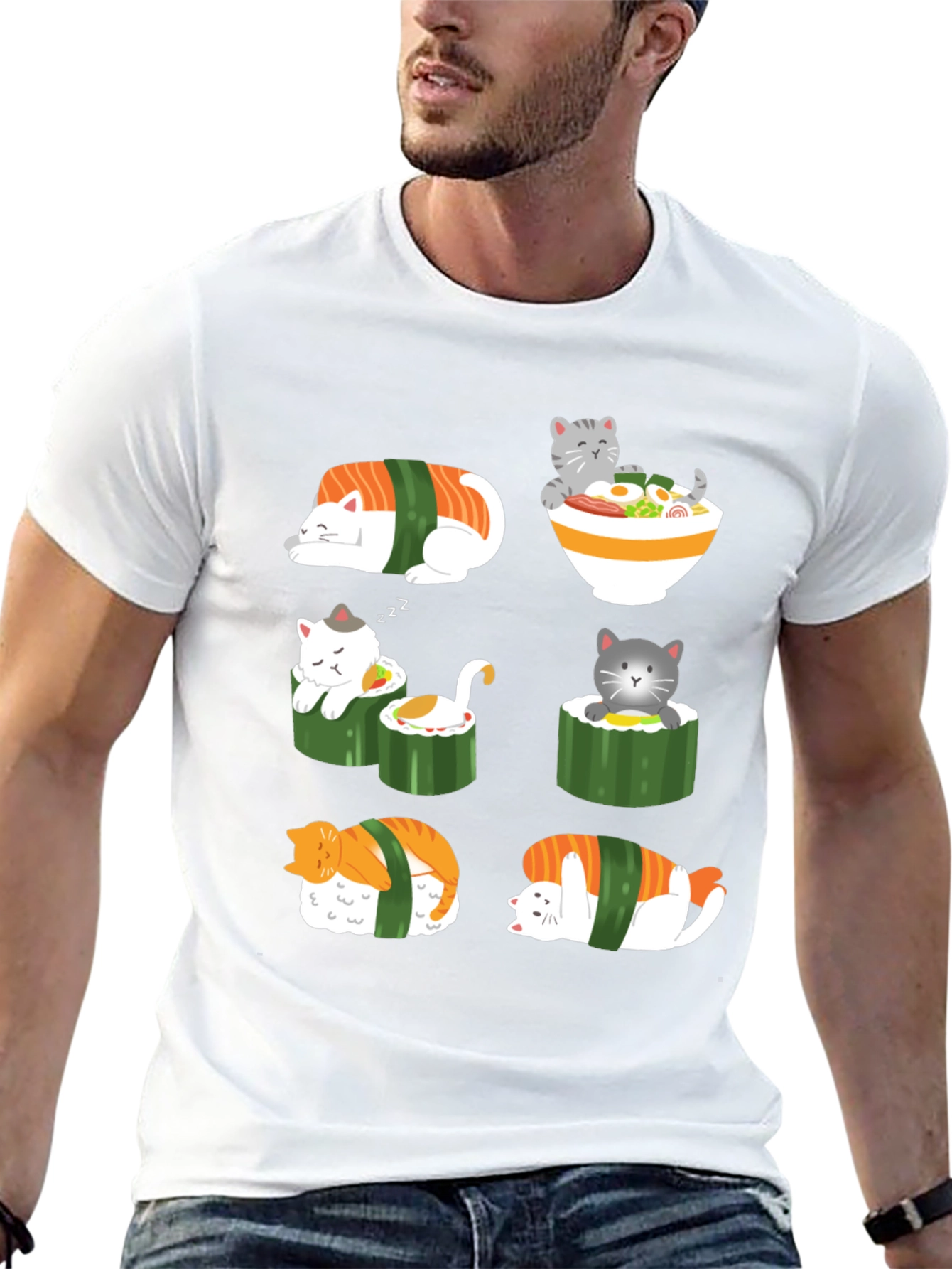 Sushi Cat Graphic T-Shirt
