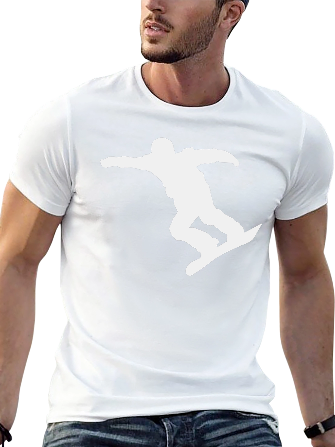 Snowboarder Silhouette Tee - Black Graphic T-Shirt