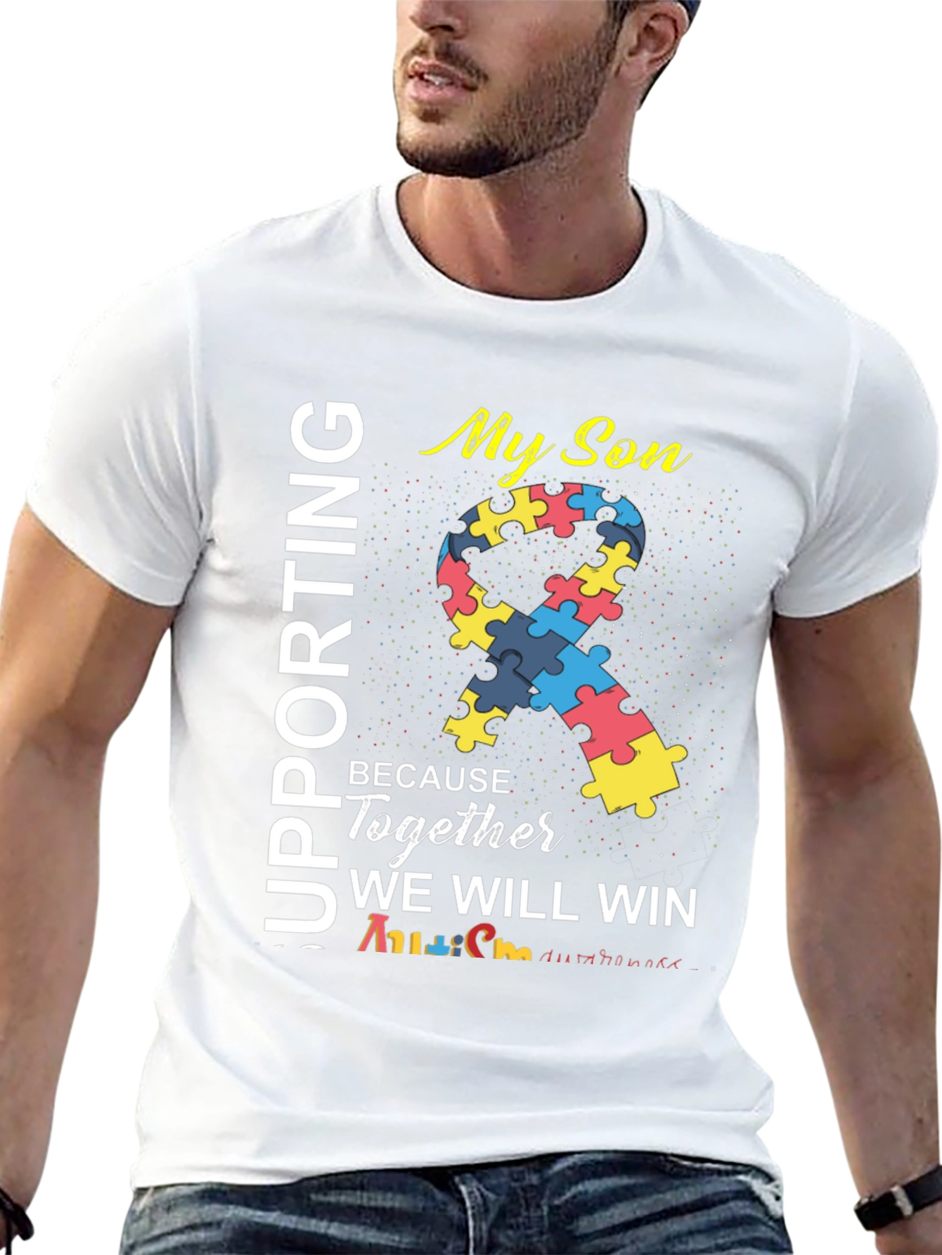 Supporting My Son Autism Awareness T-Shirt