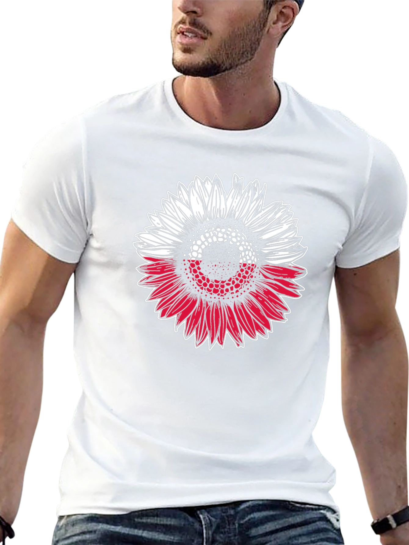 Poland Flag Sunflower Graphic T-Shirt