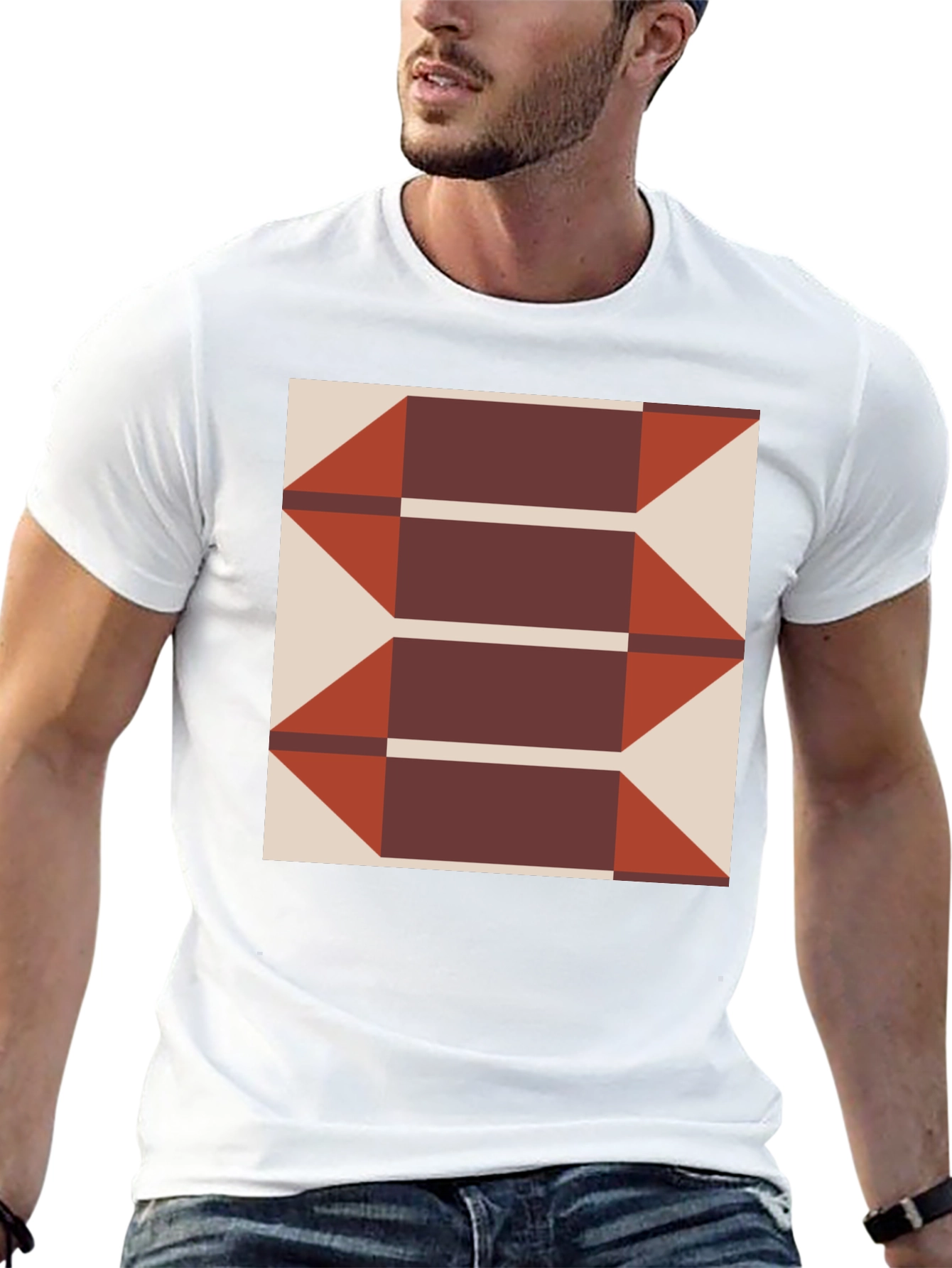 Geometric Arrows Graphic Tee - Modern Print T-Shirt