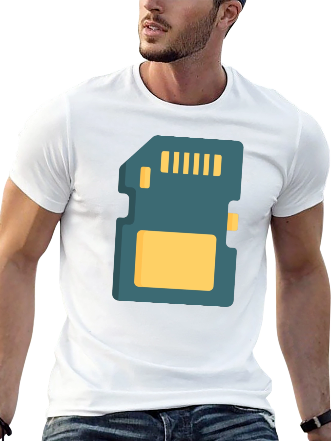 SD Card Graphic Tee - Black Cotton T-Shirt