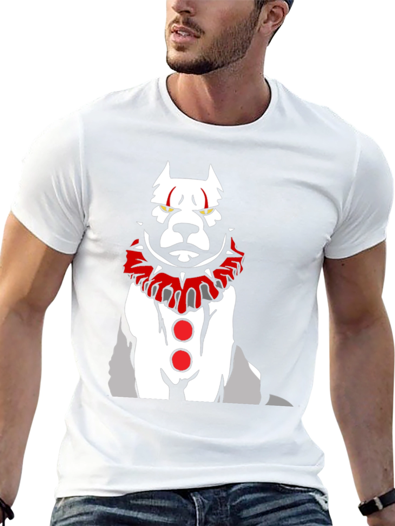 Scary Clown Dog Graphic T-Shirt