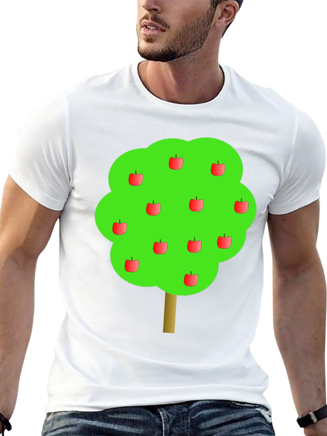 Apple Tree Graphic Print Black T-Shirt
