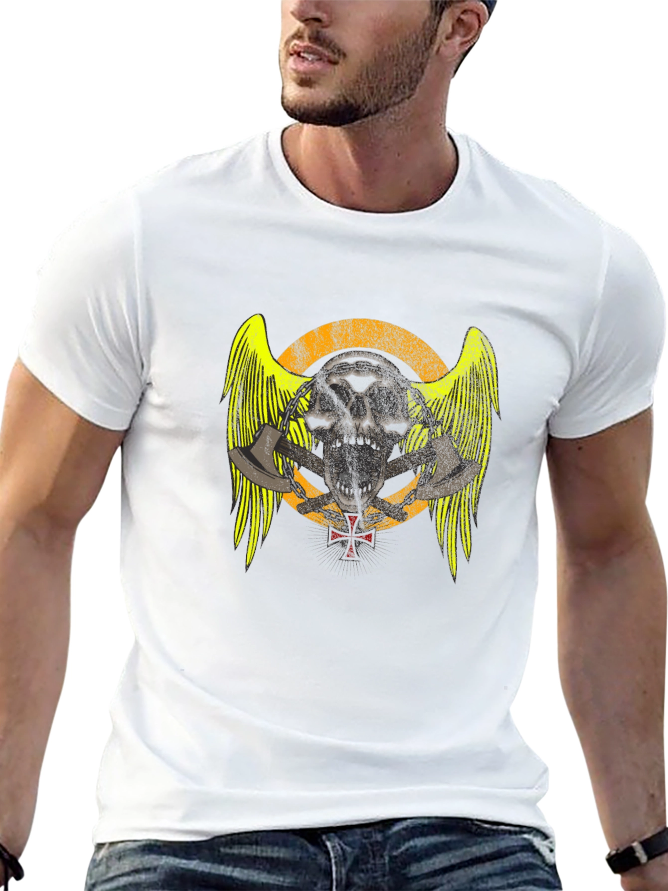 Skull & Axes Graphic T-Shirt - Black