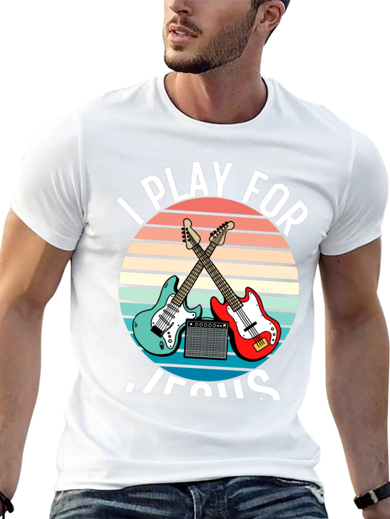 I Play For Jesus T-Shirt Guitar Music Christian