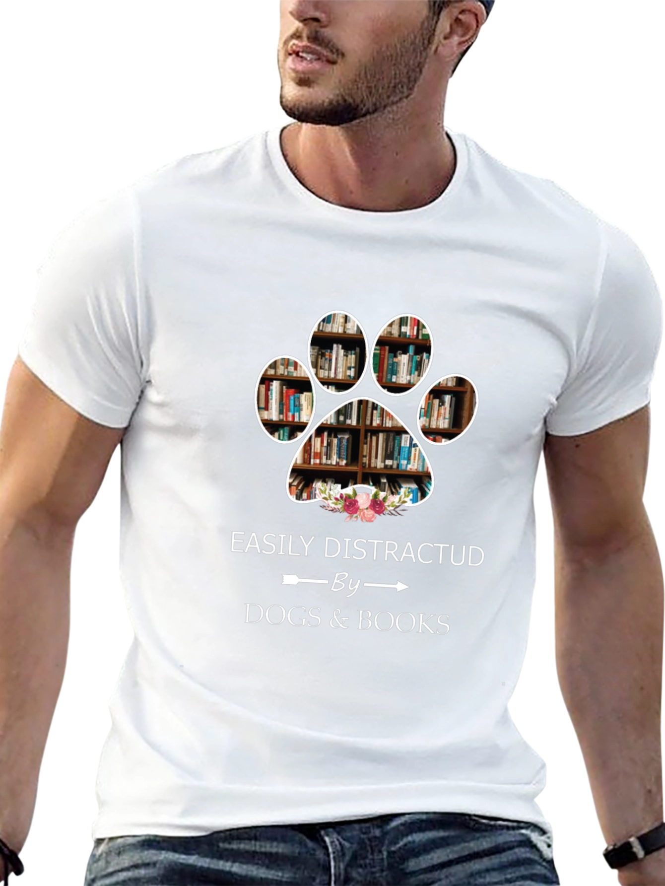 Easily Distracted by Dogs & Books T-Shirt