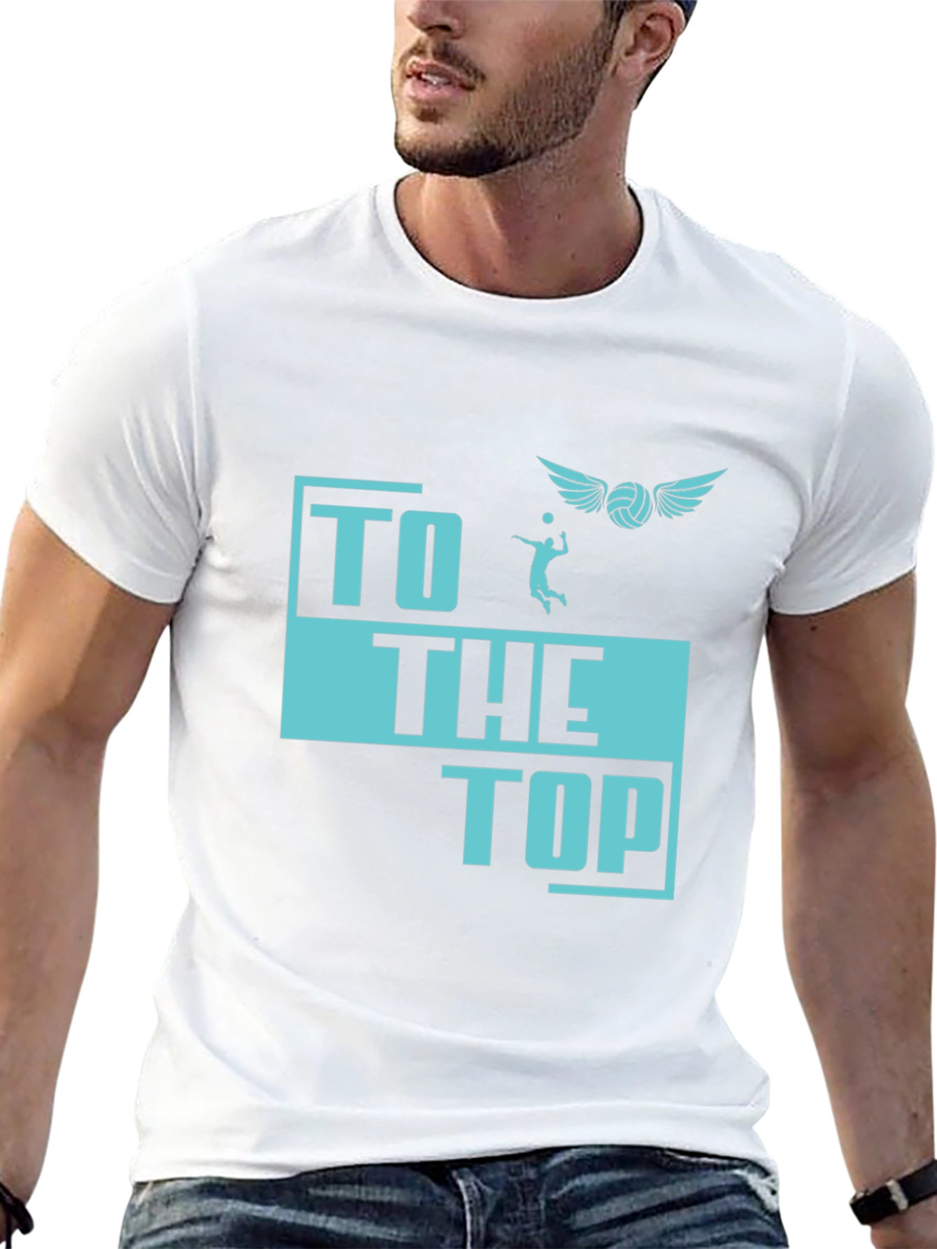 Volleyball Graphic T-Shirt - To The Top